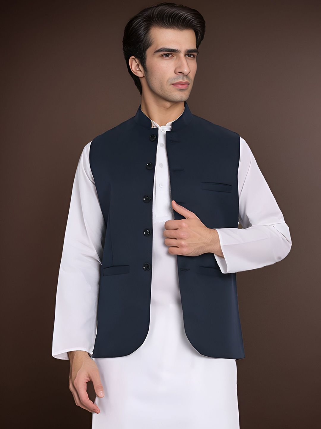 Moda Rapido Mandarin Collar Nehru Jacket-picture-53