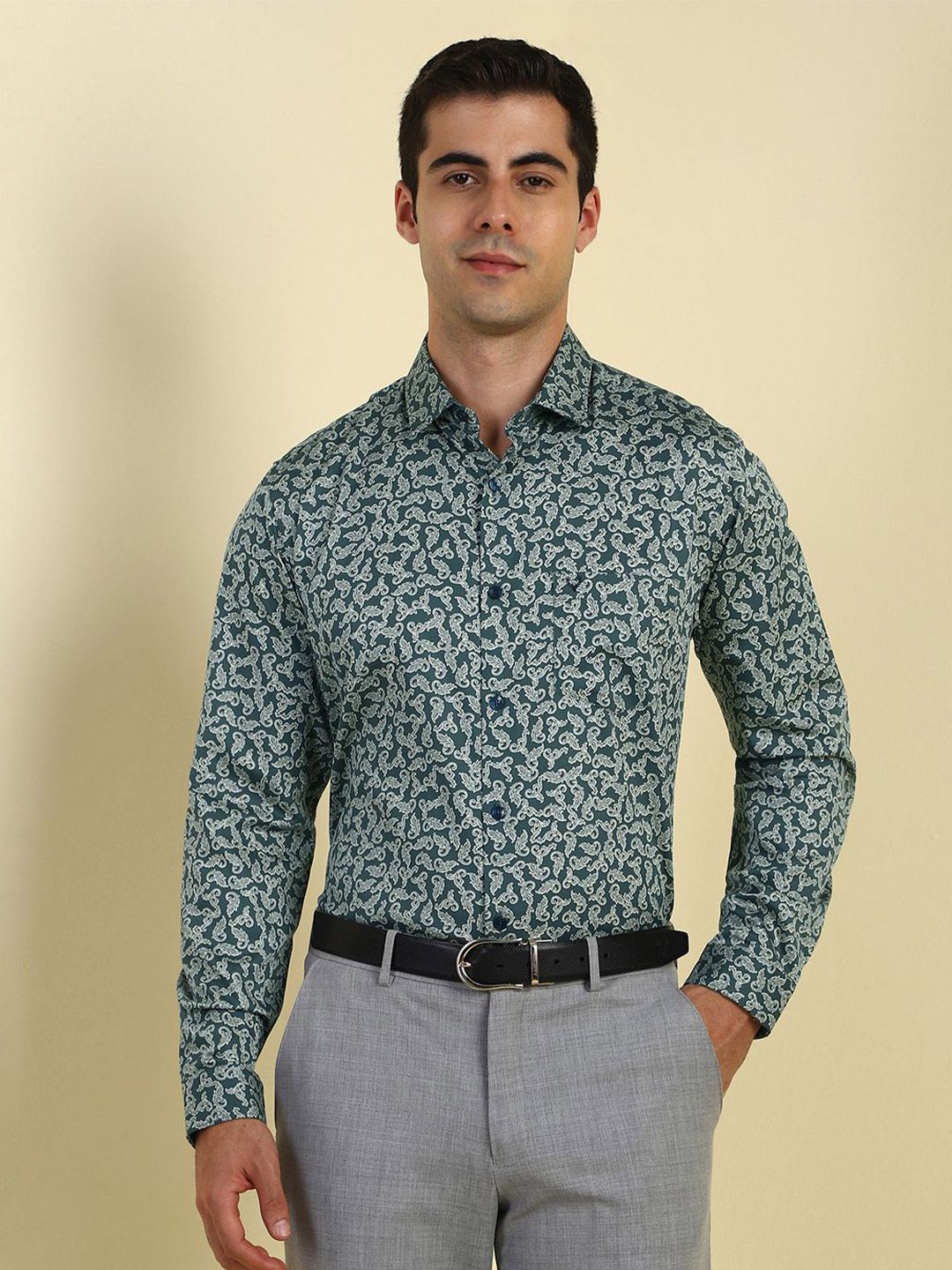 Allen Solly Men Cotton Slim Fit Floral Printed Formal Shirt-picture-11