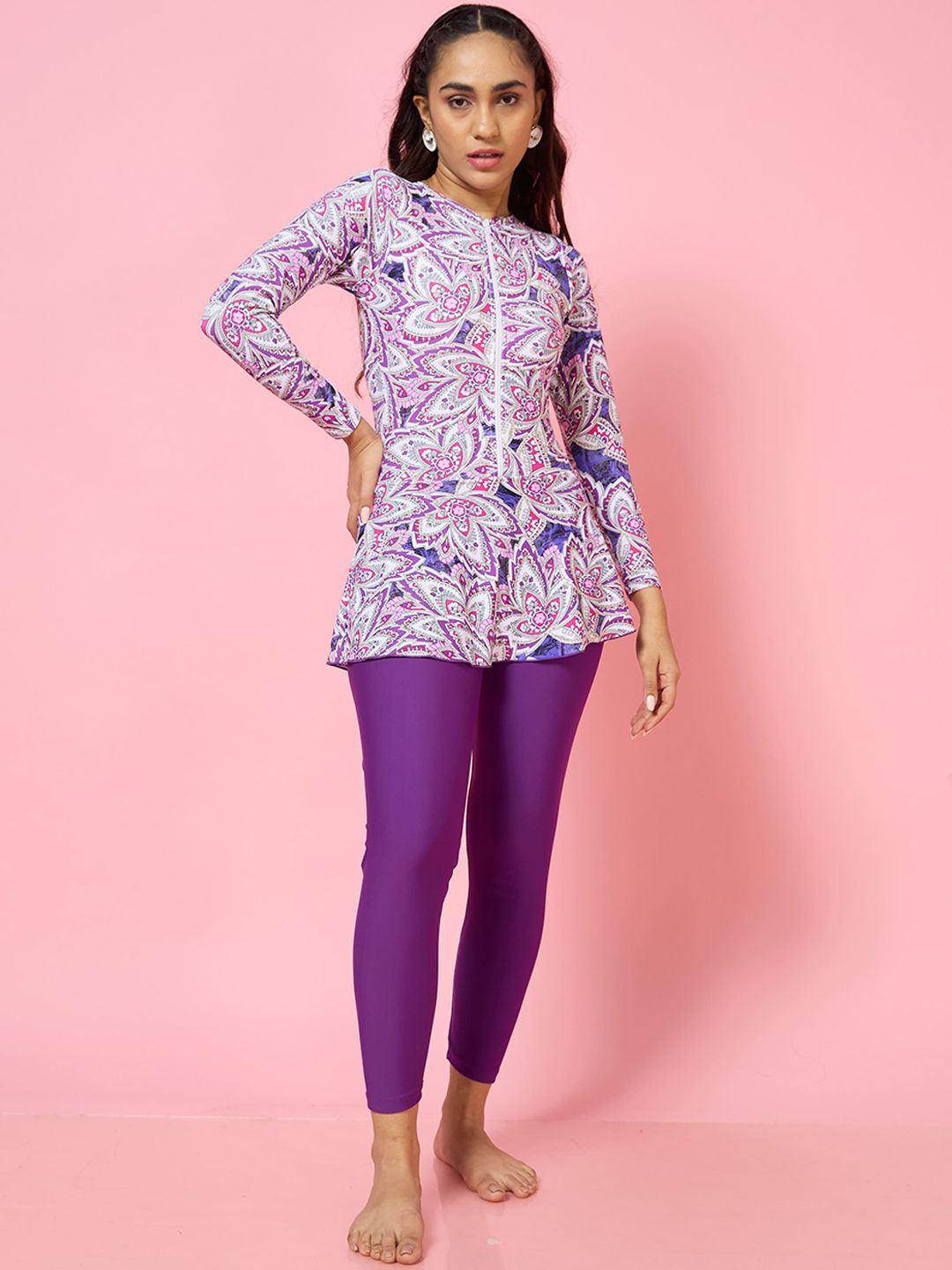 LYCOT Girls Printed Swim Set With Attached Tights-picture-25