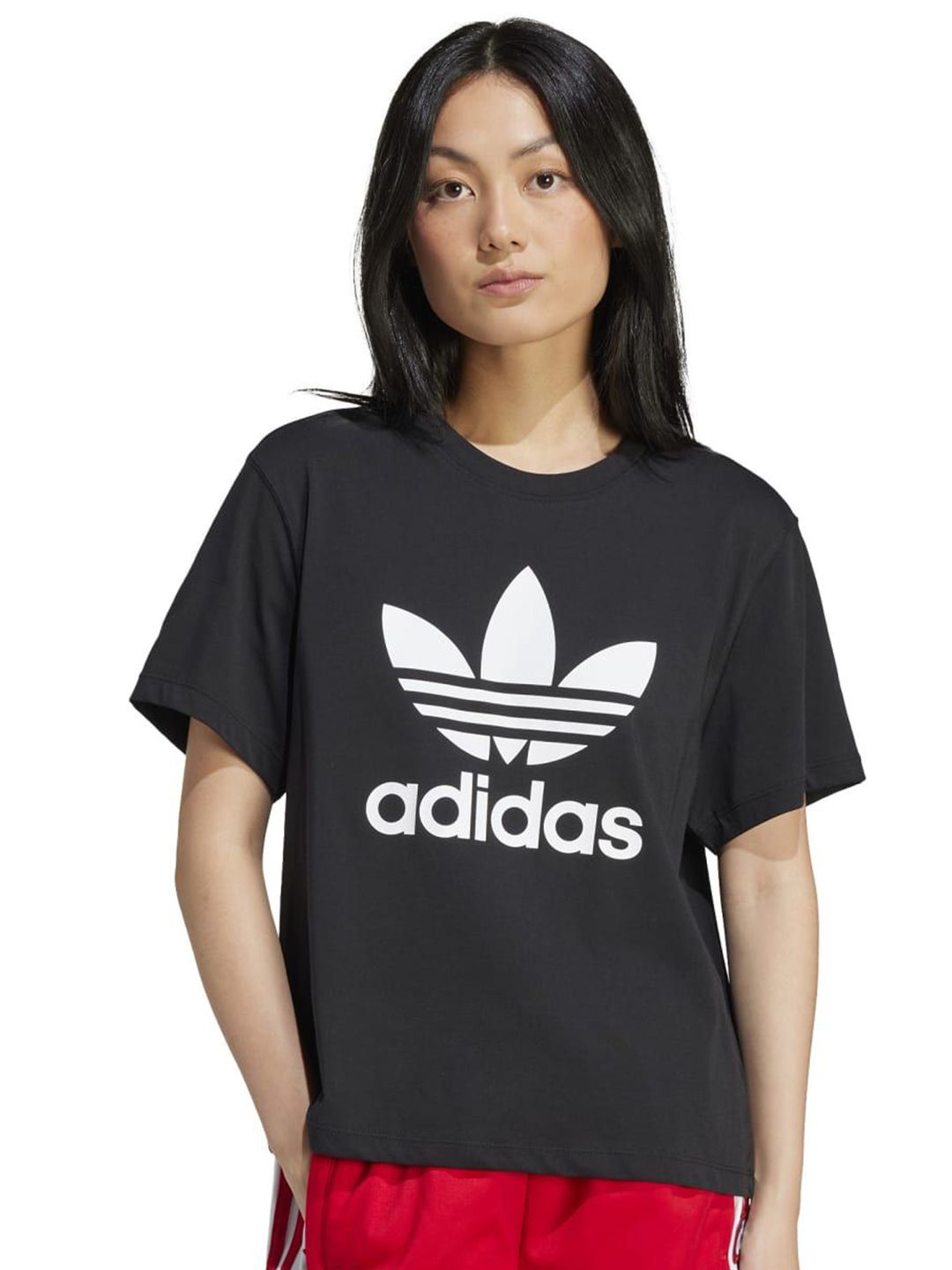 adidas originals ADIDAS Trefoil Logo Printed Cotton Boxy T-Shirt-picture-23