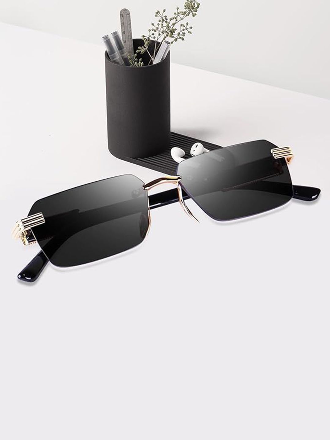 SPADEACES Men Square Sunglasses with UV Protected Lens SP Classic Karan Black-picture-34