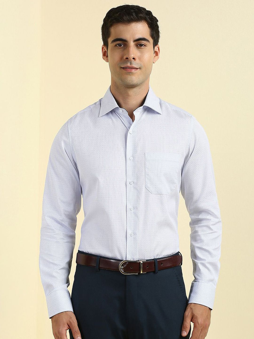 Allen Solly Sport Men Slim Fit Geometric Printed Spread Collar Cotton Formal Shirt-picture-27