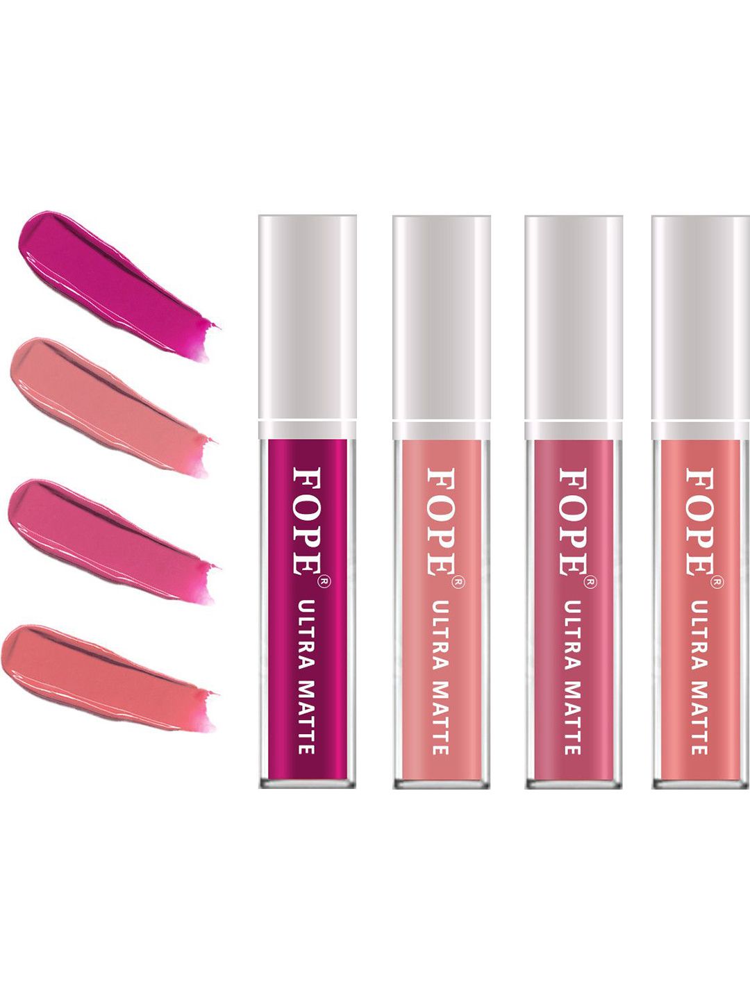 FOPE Set Of 4 Ultra Matte Liquid Lipstick - 4 ml Each - Shade 01 - 02 - 03 - 07-image-13
