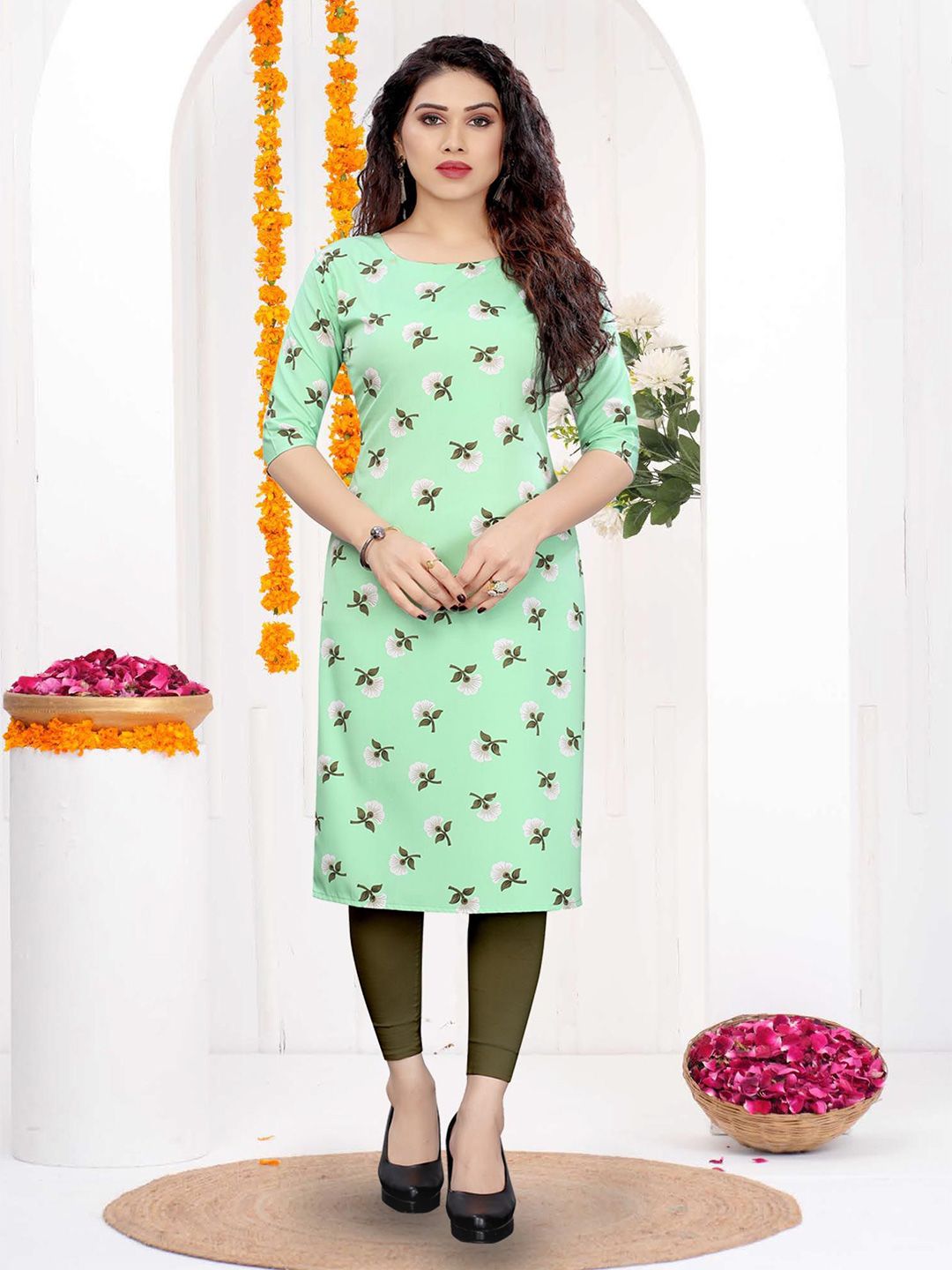 Moda Rapido Women Floral Printed Daily Straight Kurta-image-17