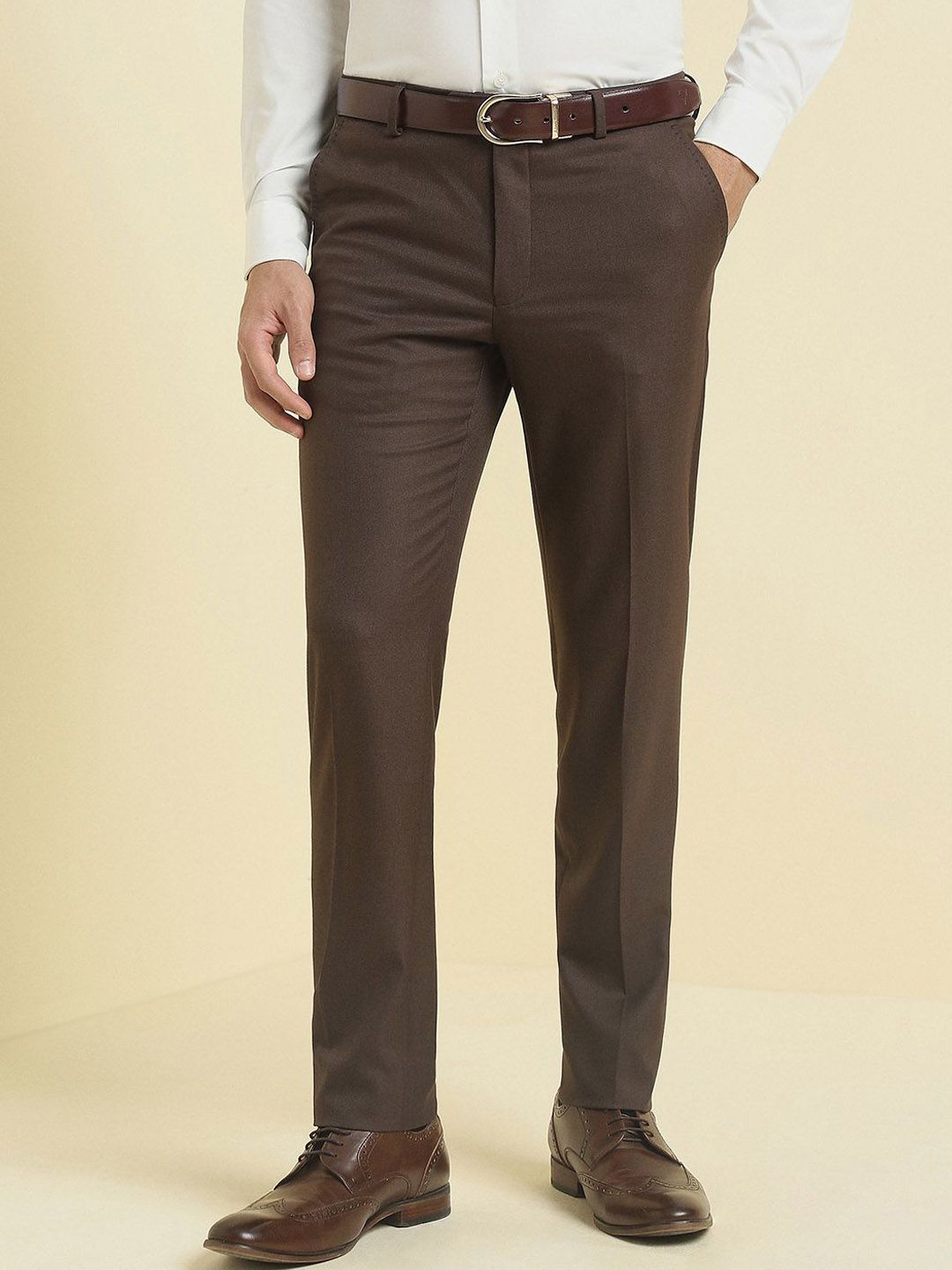 Allen Solly Sport Men Textured Slim Fit Formal Trousers-picture-18