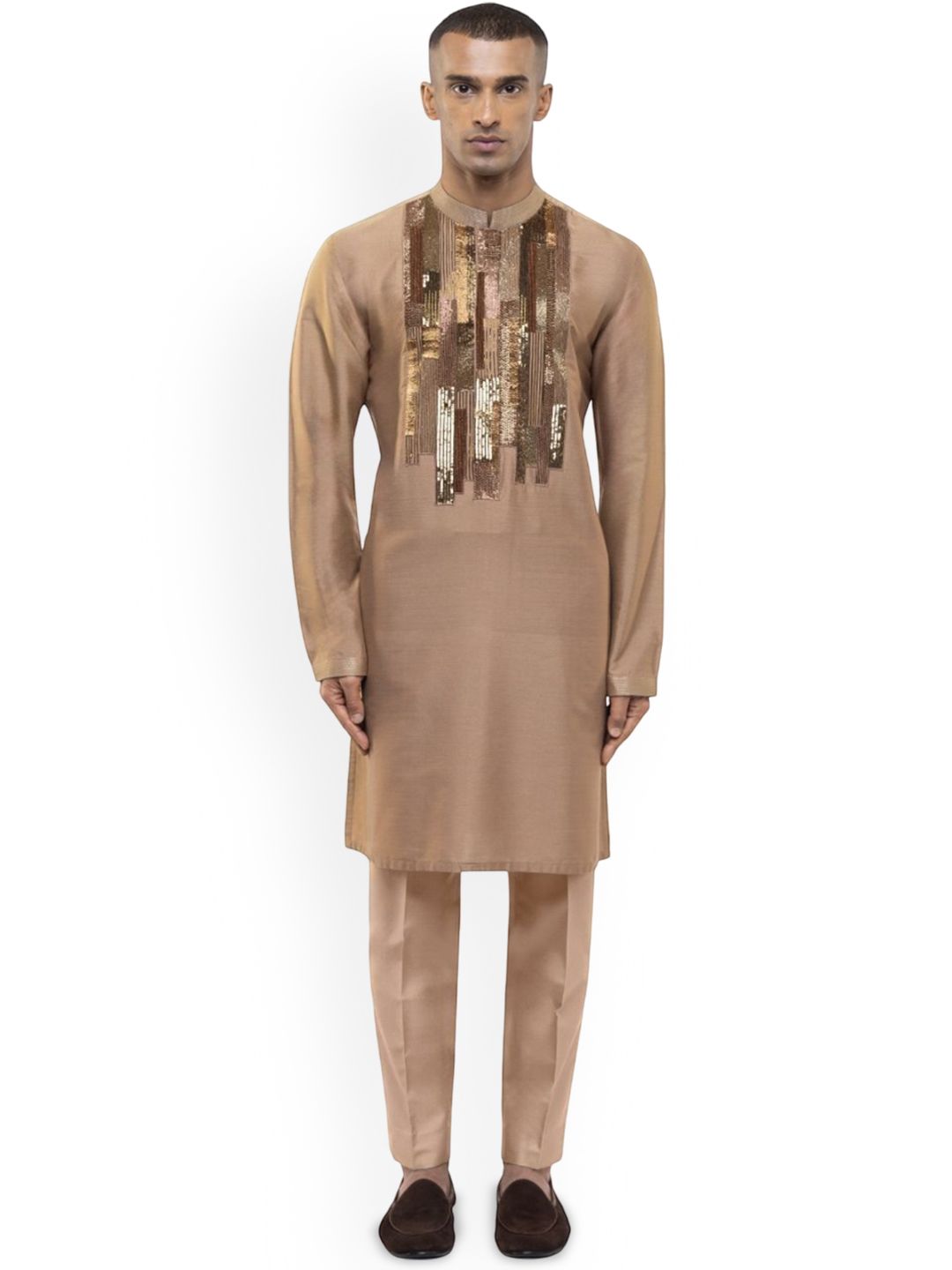 SDS By Kushal Shah Men Embroidered Regular Sequinned Kurta with Trousers-picture-23