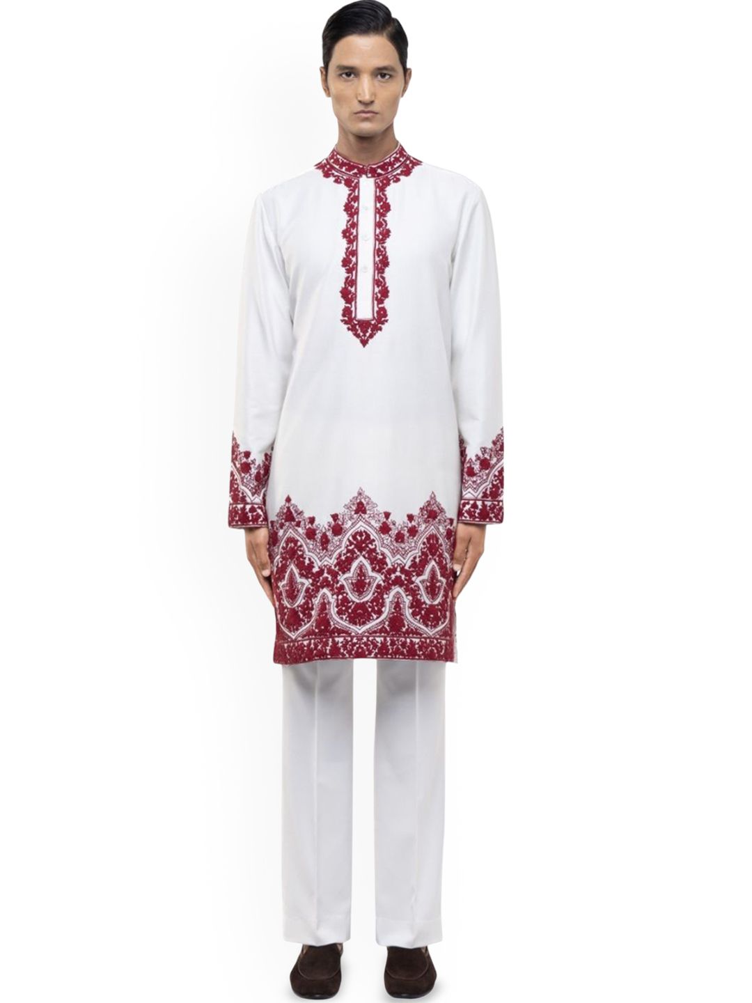 SDS By Kushal Shah Men Floral Printed Regular Kurta with Trousers-picture-10