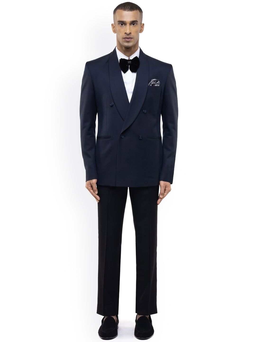 SDS By Kushal Shah Shawl Collar Double Breasted Tuxedo Three-Piece Suit-picture-30