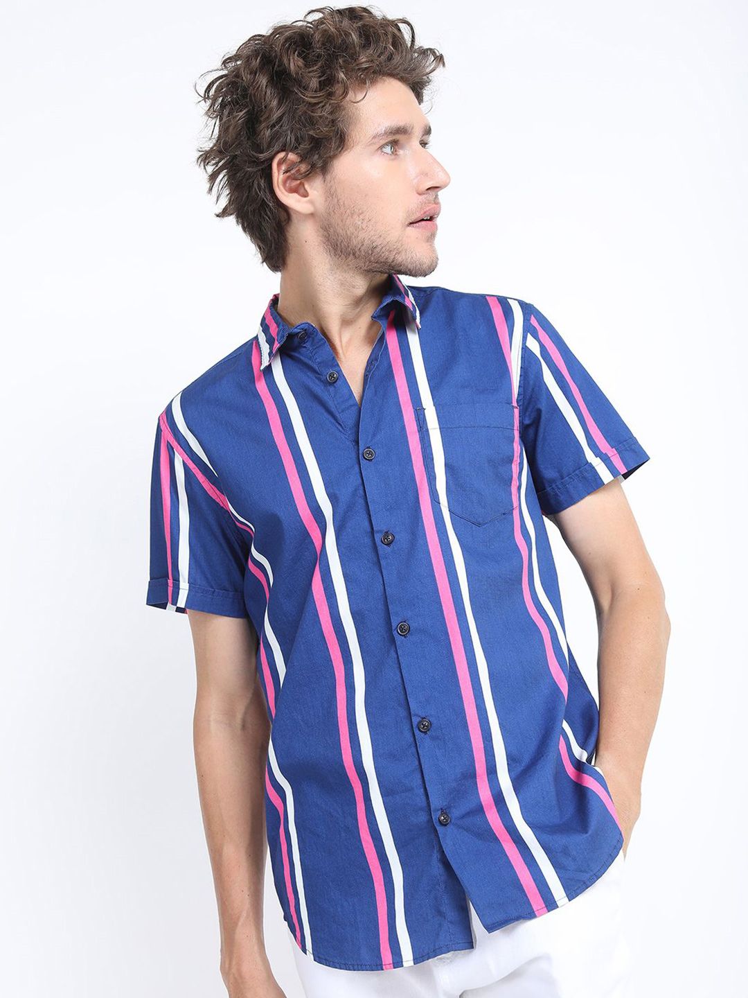 HIGHLANDER Men Slim Fit Striped Casual Shirt-picture-22