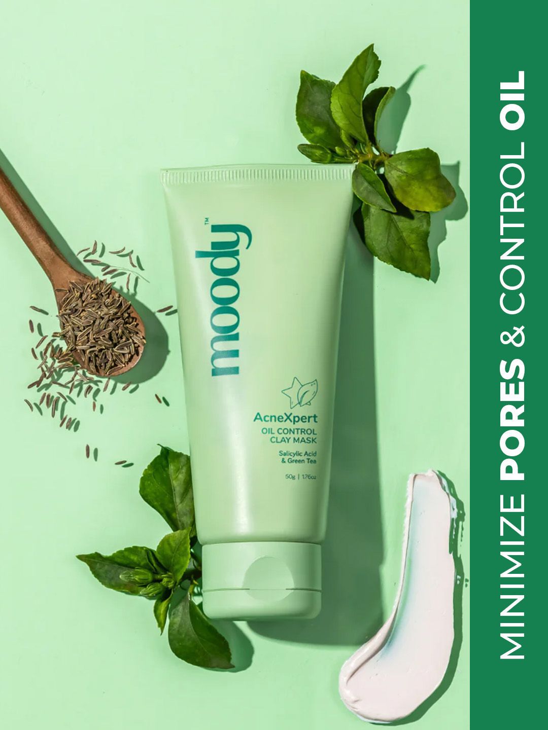 MOODY AcneXpert Oil Control Green Tea Clay Mask - 50 g-image-44