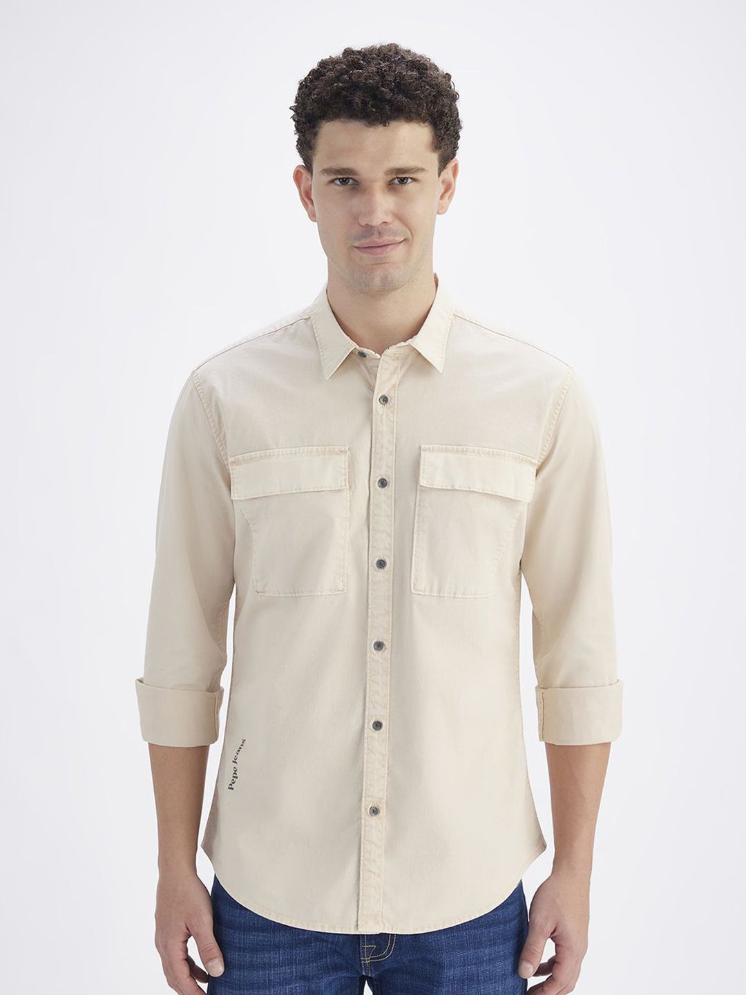 Pepe Jeans Men Solid Spread Collar Casual Shirt-picture-34