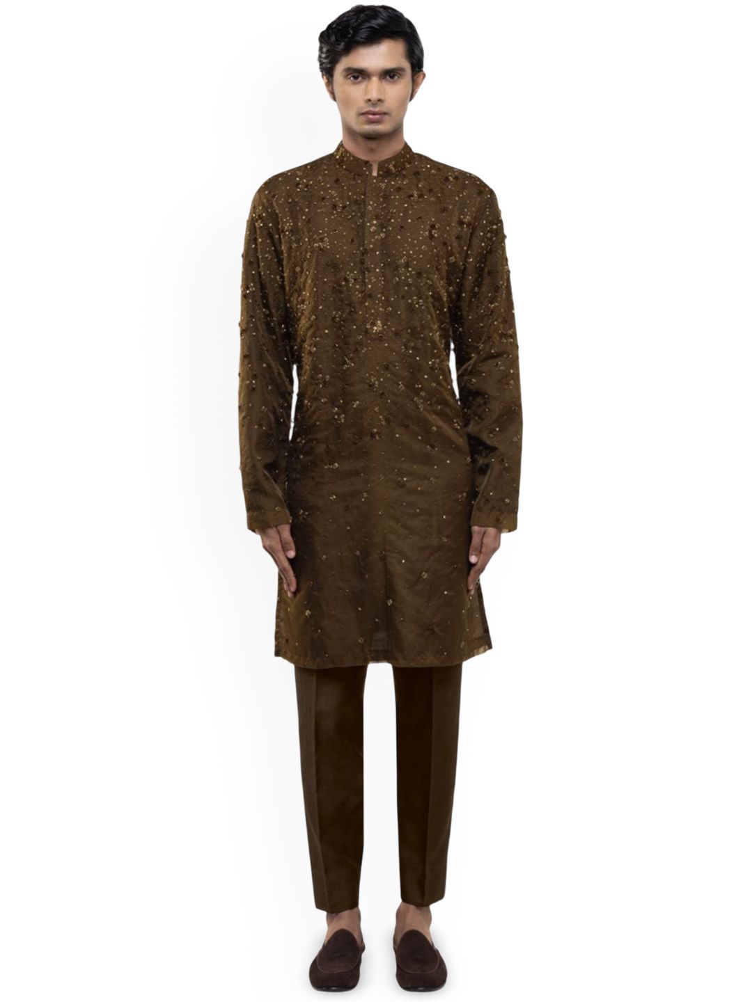 SDS By Kushal Shah Men Solid Ethnic Motifs Embroidered Regular Kurta with Trousers-picture-25