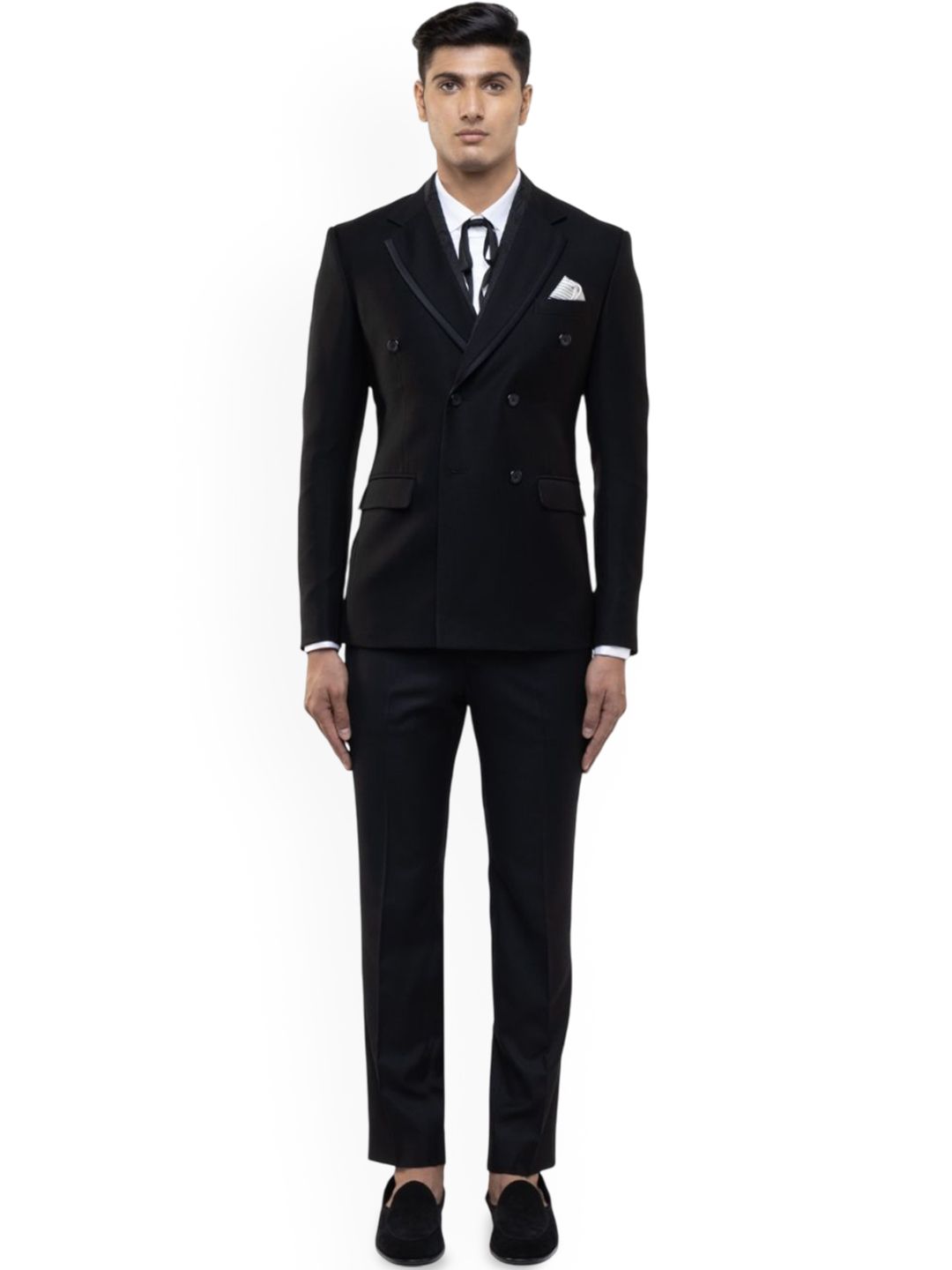 SDS By Kushal Shah Peak Lapel Double Breasted Tuxedo Three-Piece Suit-picture-11