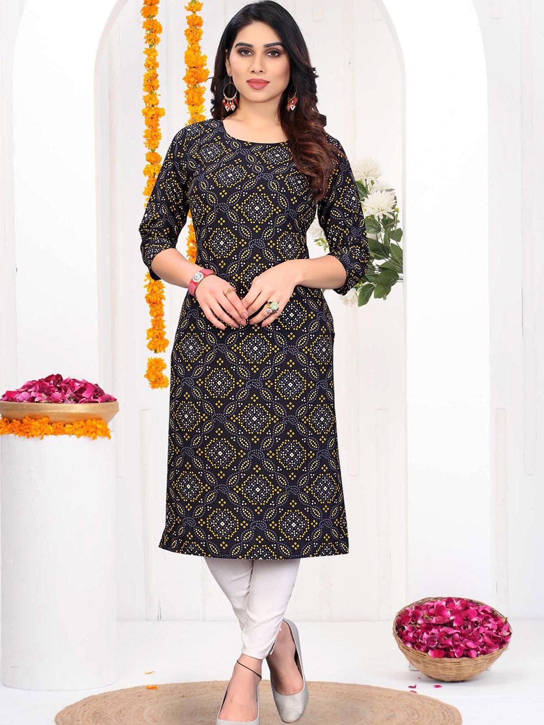 Moda Rapido Ethnic Motifs Printed Round Neck Straight Kurta-picture-39