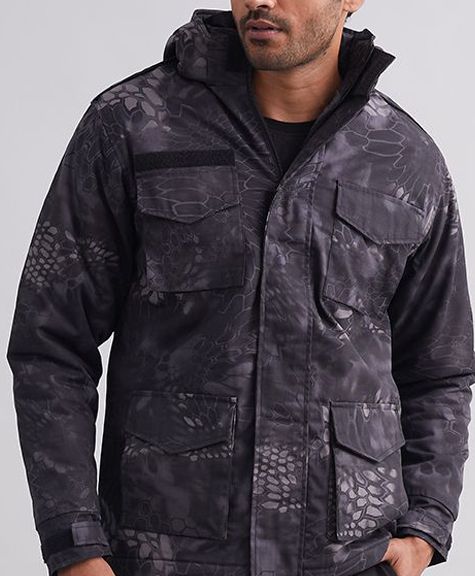 Buy MOUNTMILLER Men's Camouflage Black Python M65 Ripstop Field Hooded ...