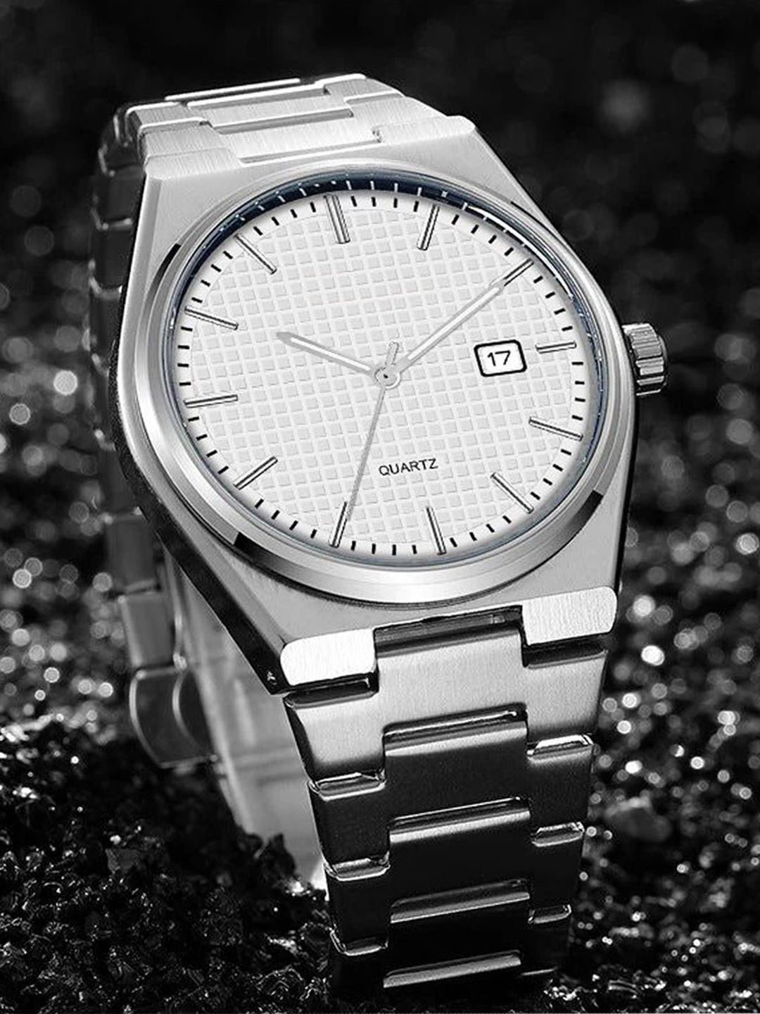 SZN Men Patterned Dial & Stainless Steel Straps Analogue Watch Royal Silver watch SZN-image-25