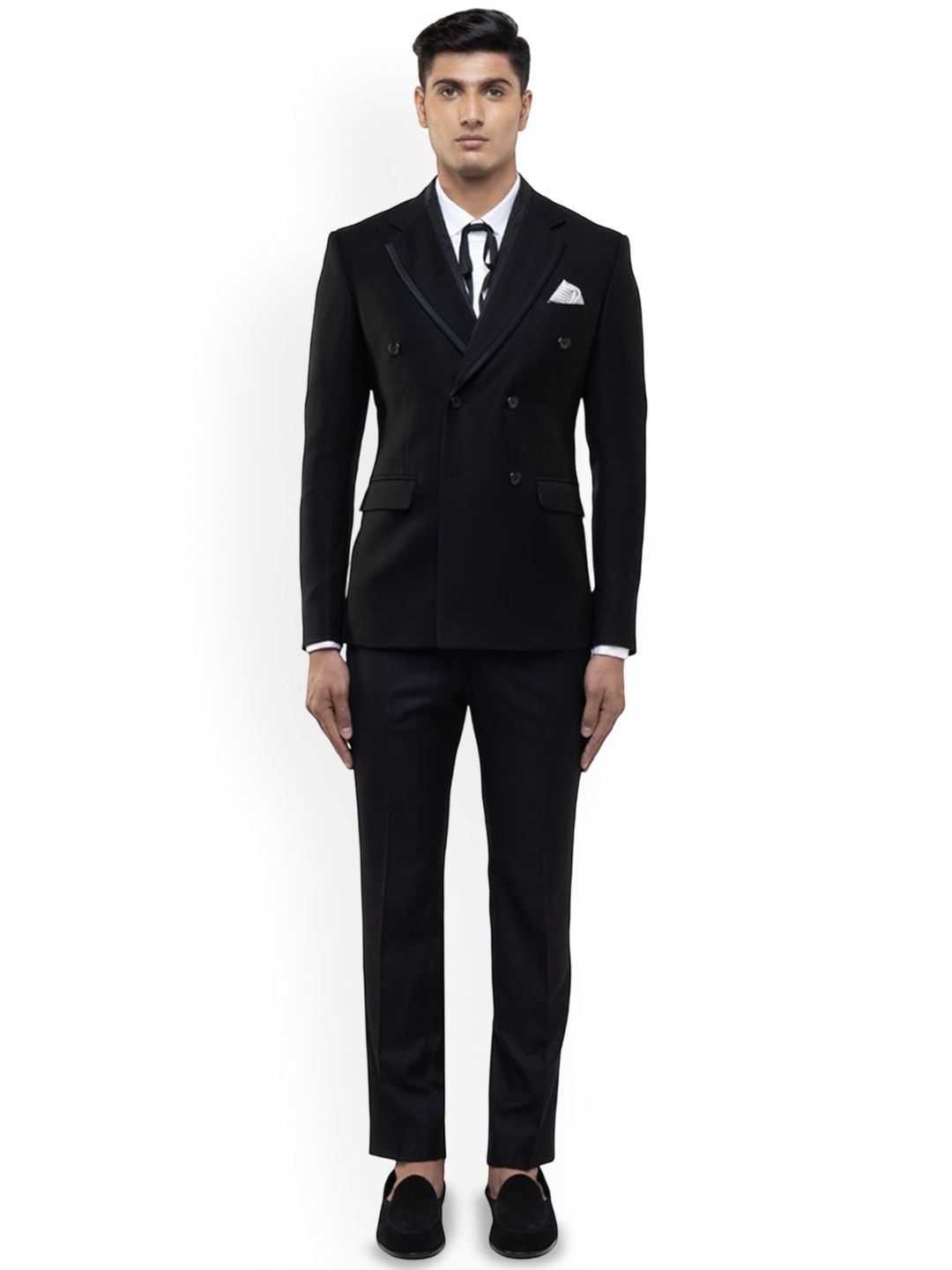 SDS By Kushal Shah Tailored Fit Double-Breasted Three-Piece Suit-picture-17