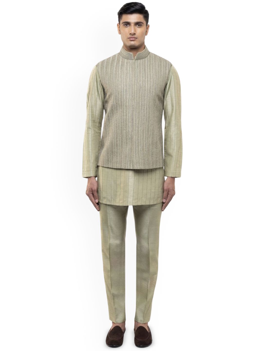 SDS By Kushal Shah Men Striped Regular Kurta Sets With Nehru jacket-picture-36