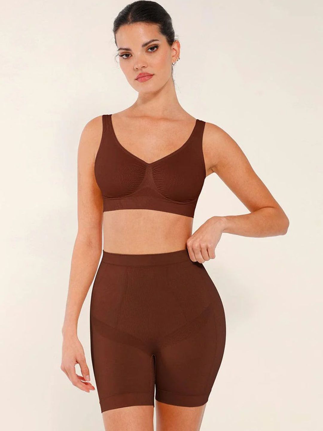 SHOP THE EDIT Seamless Slimming Mid-Rise Tummy Control Shorts-picture-22