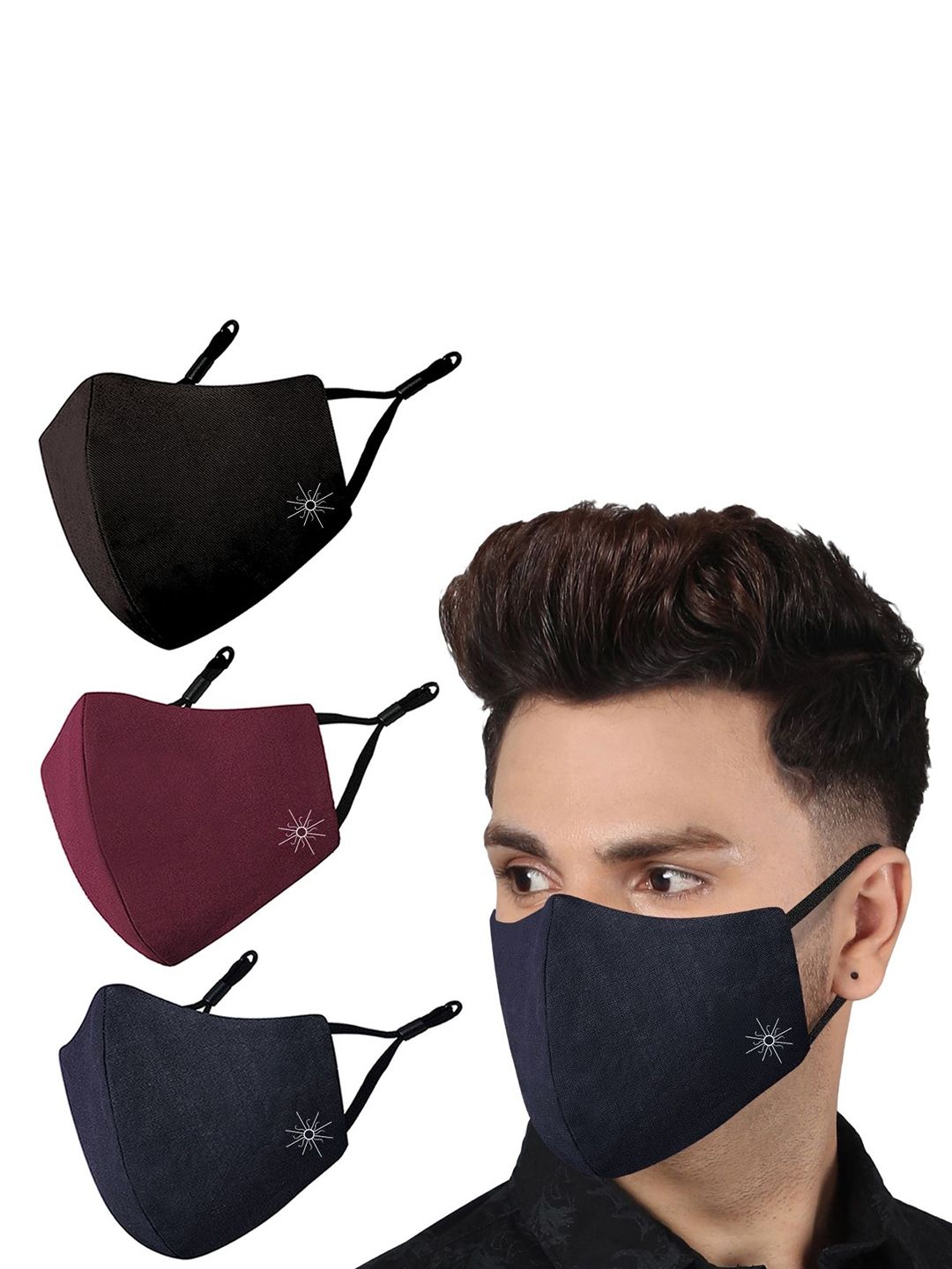 MASQ Pack Of 3 Pure Cotton Outdoor Masks-picture-25
