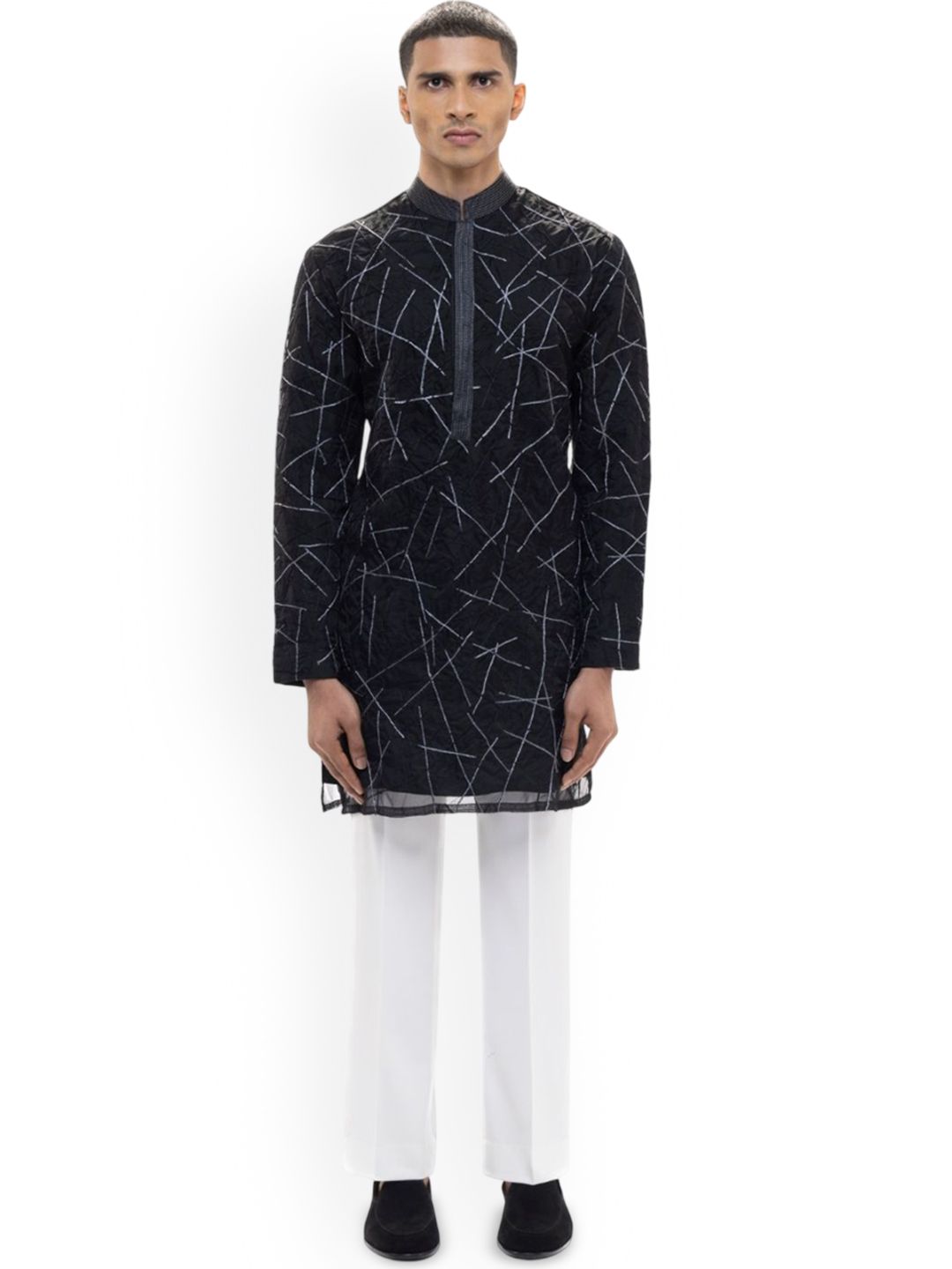 SDS By Kushal Shah Men Abstract Printed Kurta with Trousers-picture-12