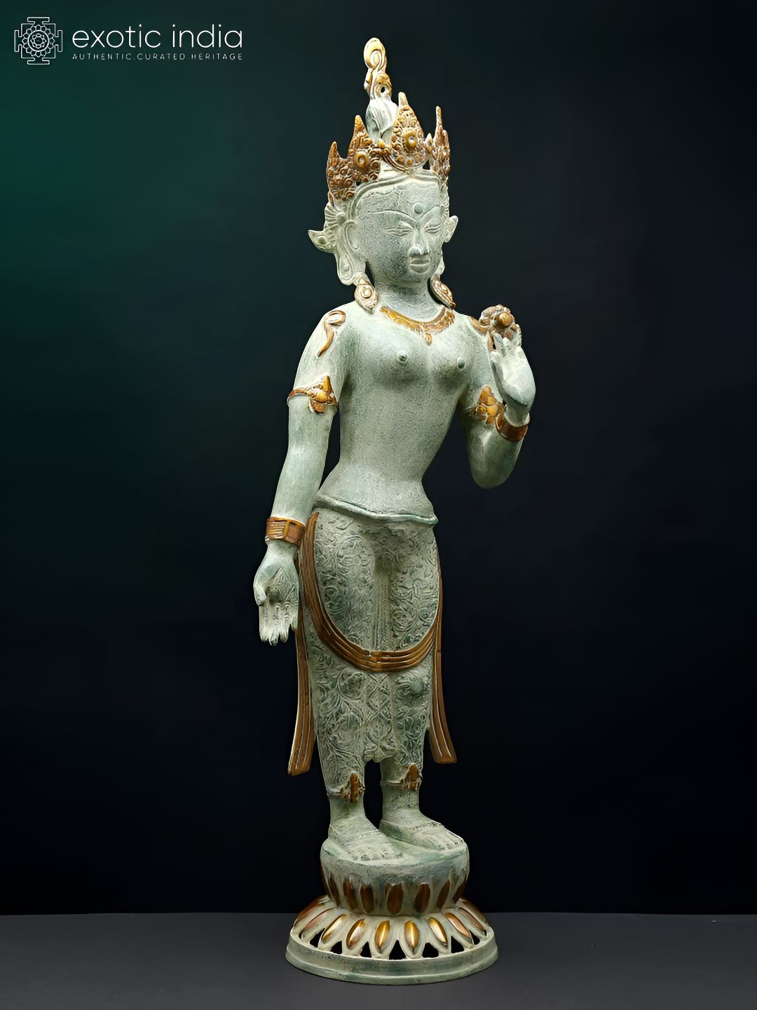 Exotic India Gold-Toned Buddha Idol Showpiece-image-47
