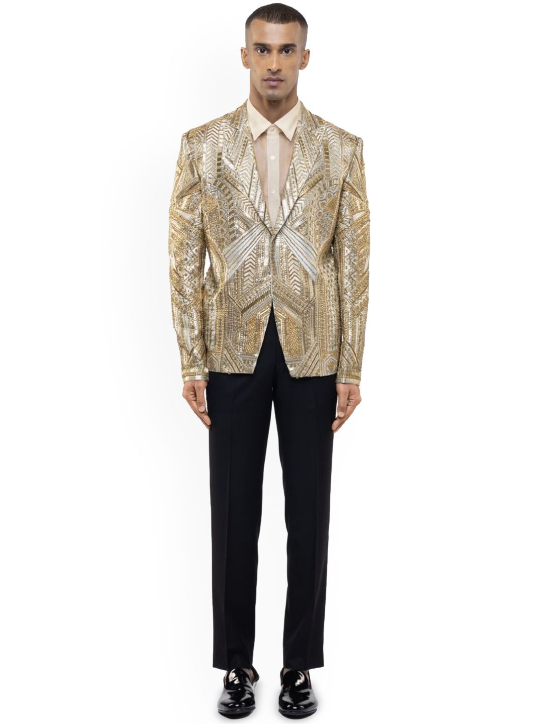 SDS By Kushal Shah Embroidered Single-Breasted Three-Piece Suit-picture-46