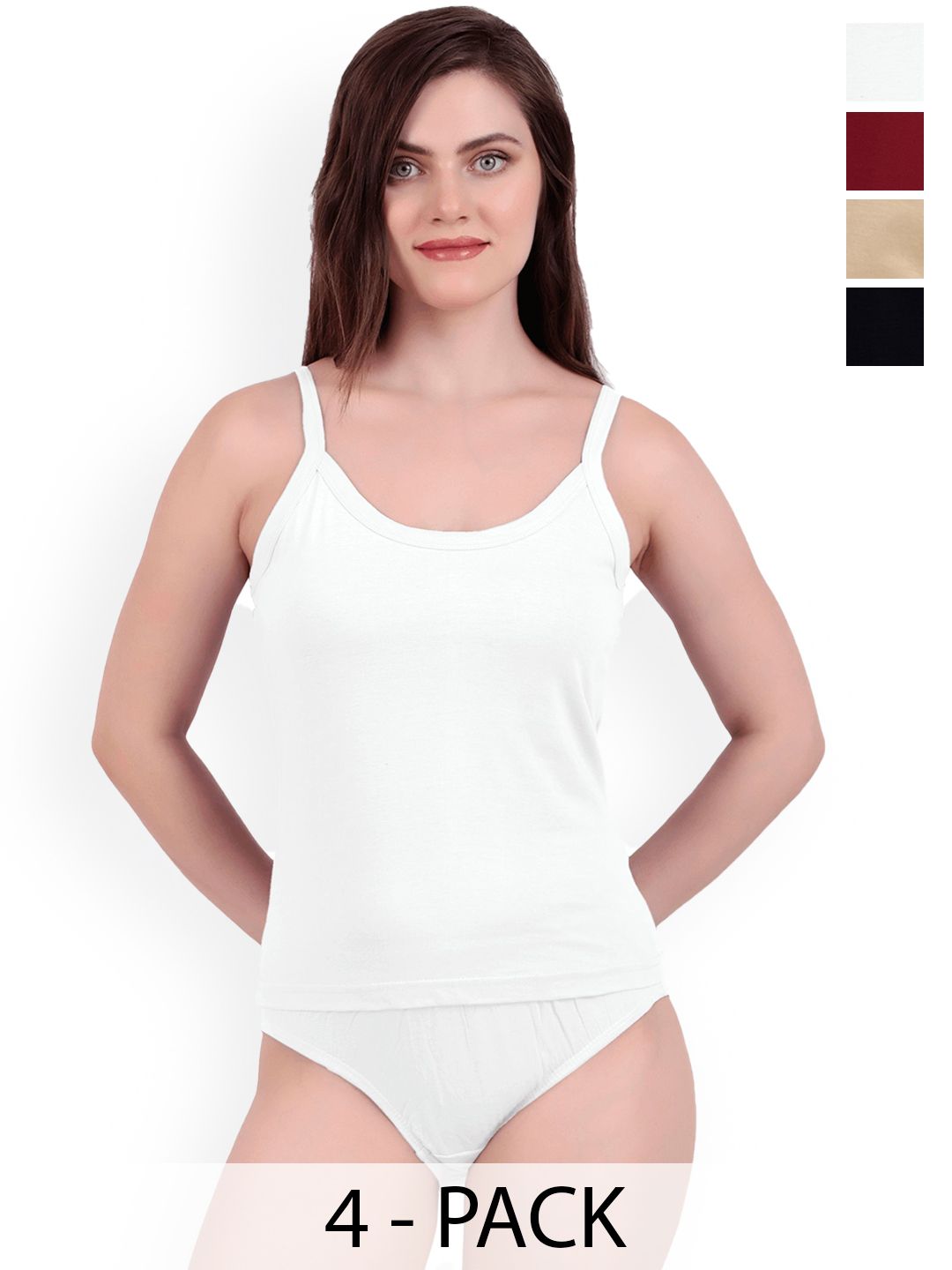 inner element Pack Of 4 Pure Cotton Camisoles