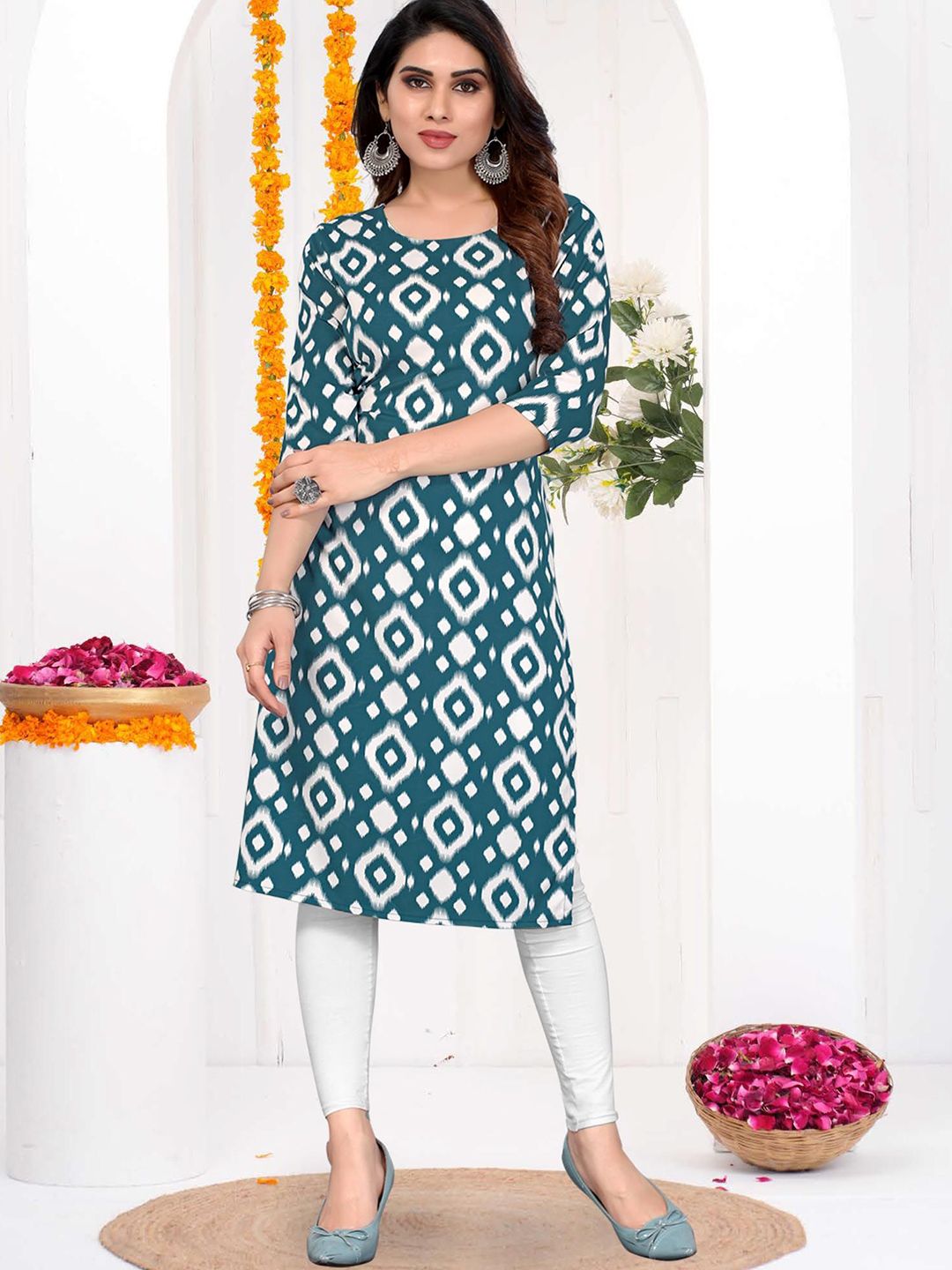 Moda Rapido Ethnic Motifs Printed Round Neck Straight Kurta-picture-38