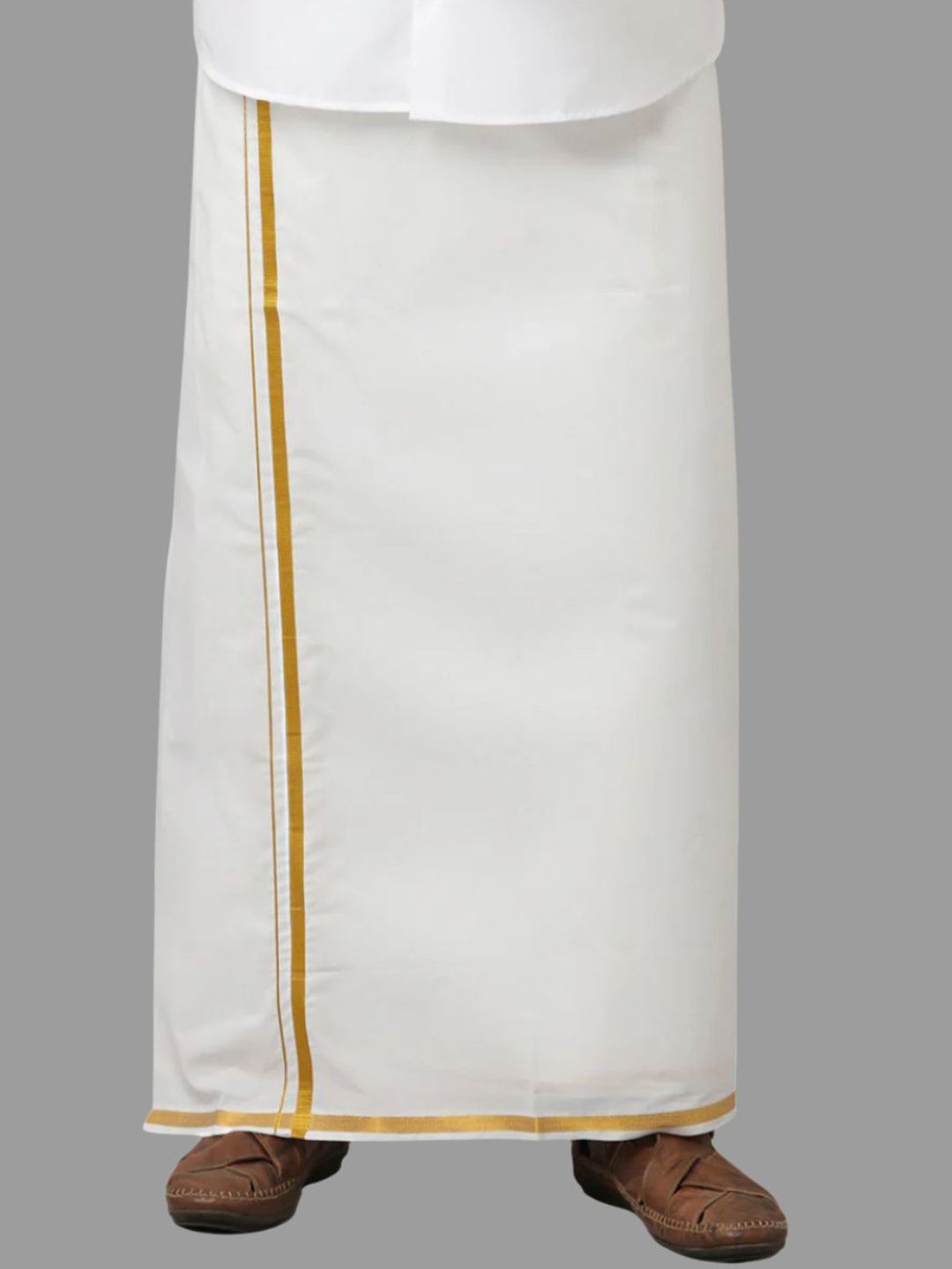 Viveagham Men Single Layer Dhoti with Jari Border-picture-51