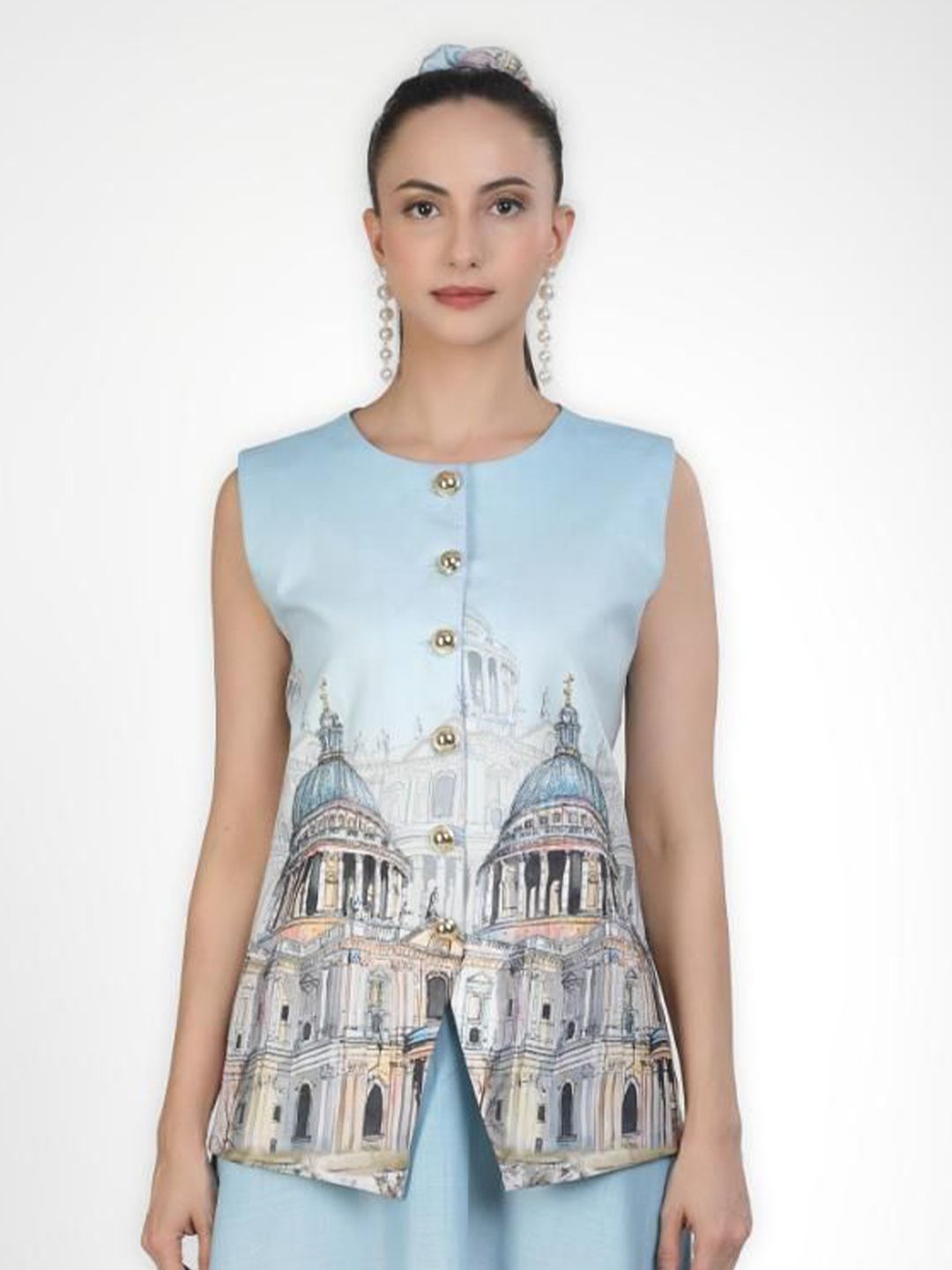 KOVET Women Graphic Print Linen Top-picture-38