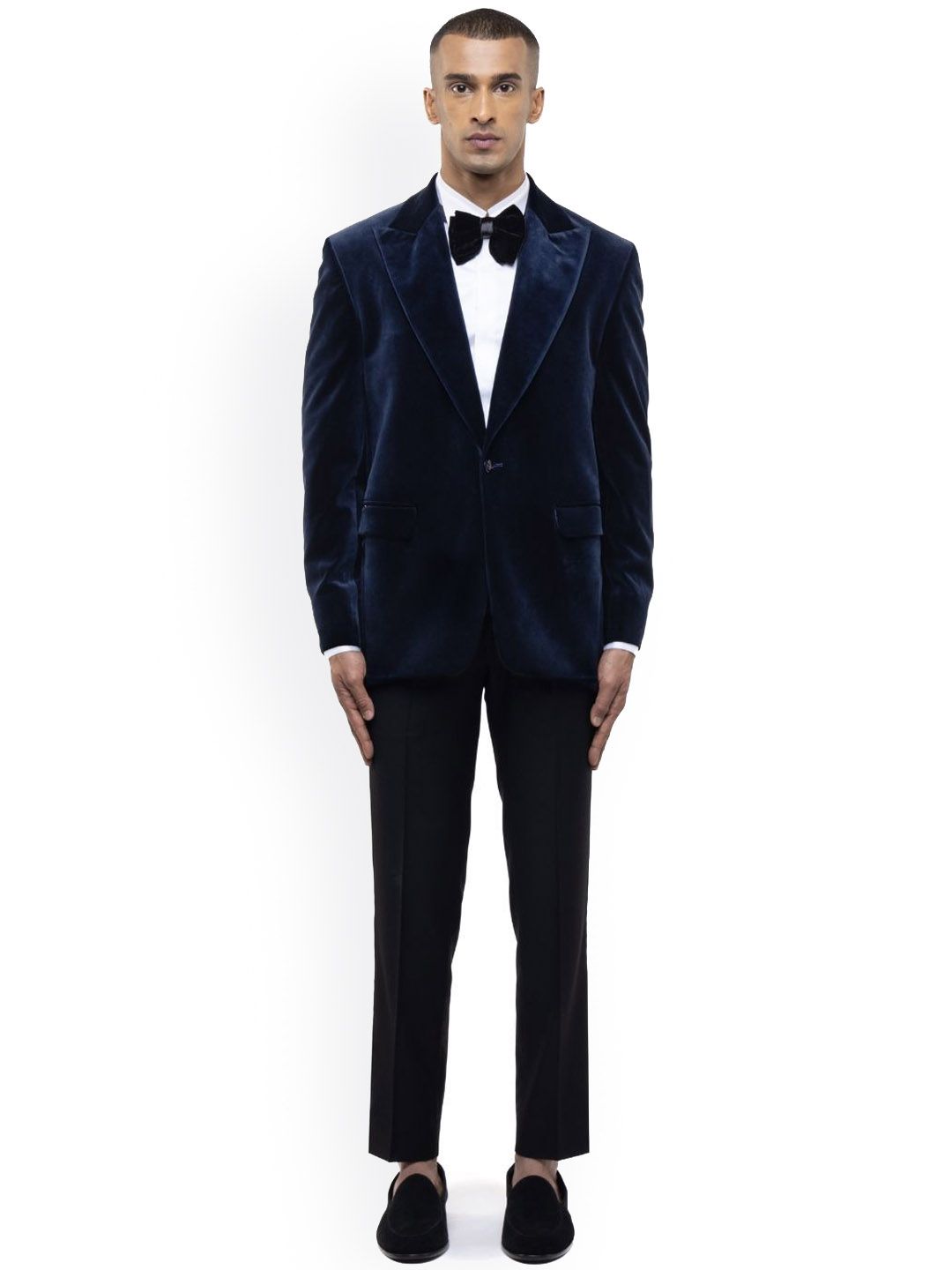 SDS By Kushal Shah Velvet Peak Lapel Single Breasted Tuxedo Three-Piece Suit-picture-20