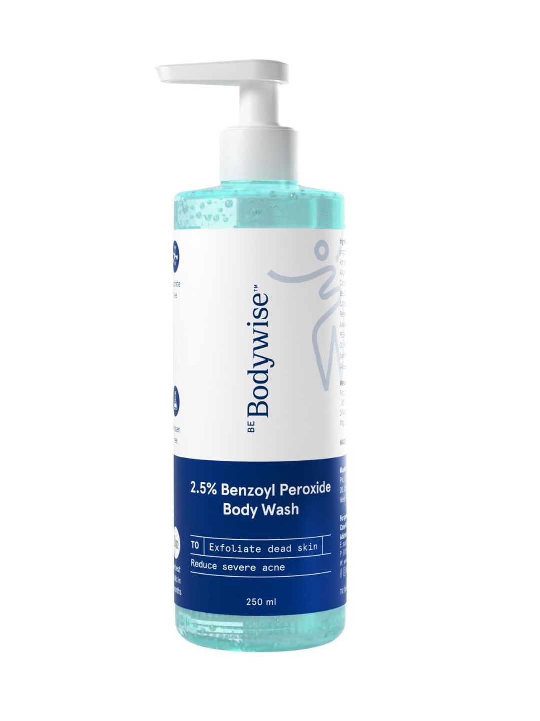 Be Bodywise 2.5% Benzoyl Peroxide Body Wash For Reducing Severe Back, Butt & Body - 250 ml