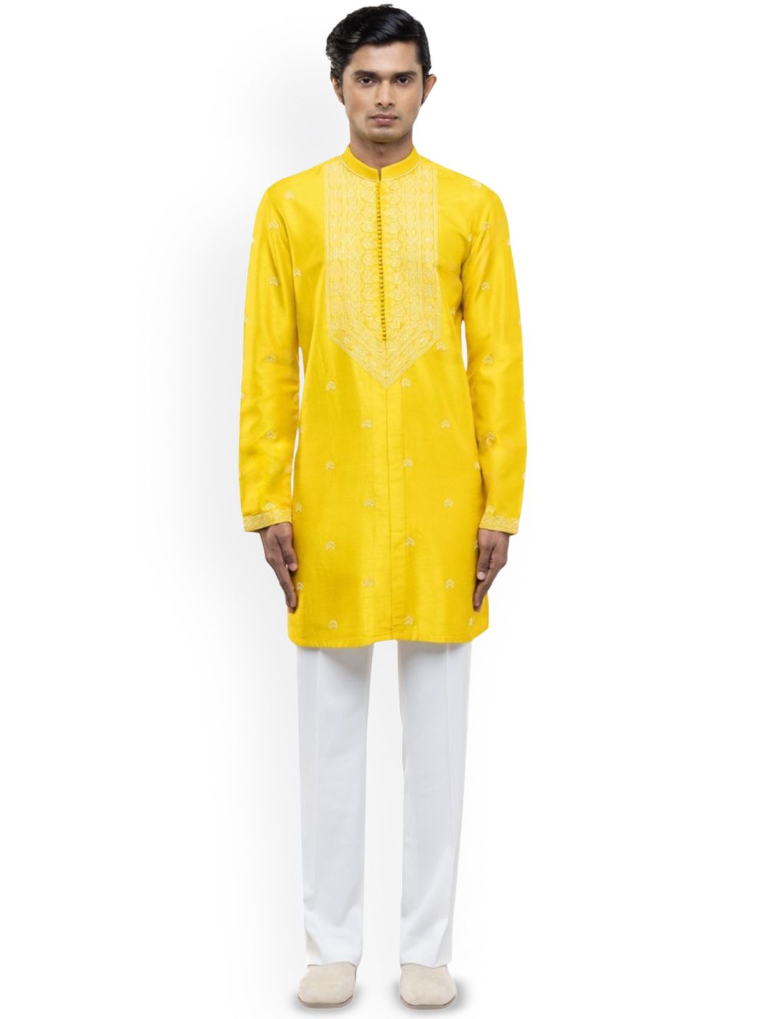 SDS By Kushal Shah Men Geometric Embroidered Kurta with Trousers-picture-32