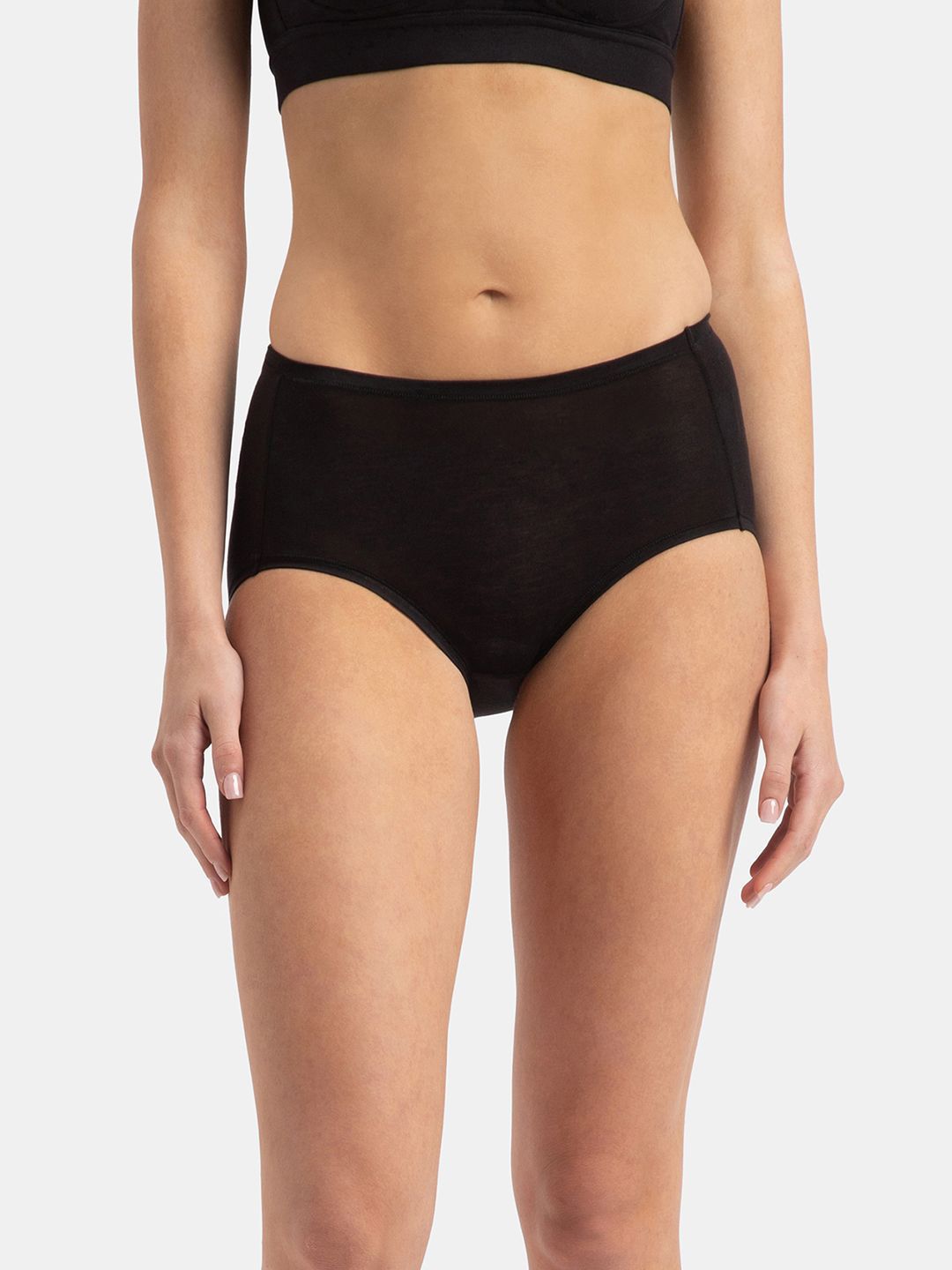 Jockey Solid Black Mid-Rise Hipster Briefs For Women Hipster Briefs JW03-0105-BLACK3-picture-30