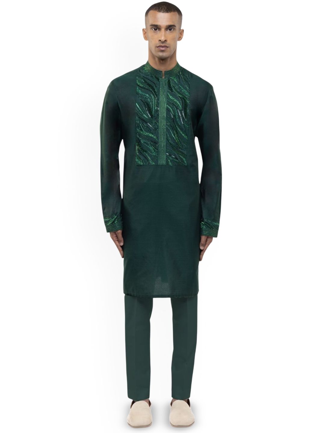 SDS By Kushal Shah Men Embroidered Mandarin Collar Regular Kurta Sets-picture-26