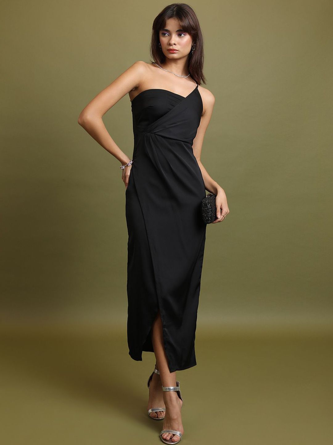 Tokyo Talkies Women One Shoulder Maxi Dress-picture-42
