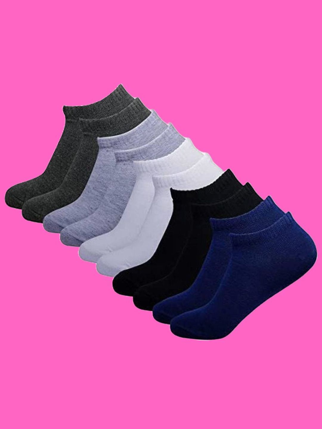 MJE Men Pack Of 5 Cotton Ankle Length Socks-picture-24