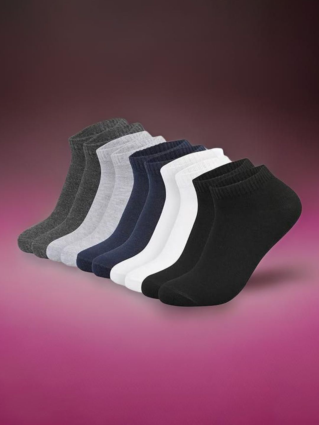 MJE Men Pack Of 5 Cotton Ankle Length Socks-picture-28