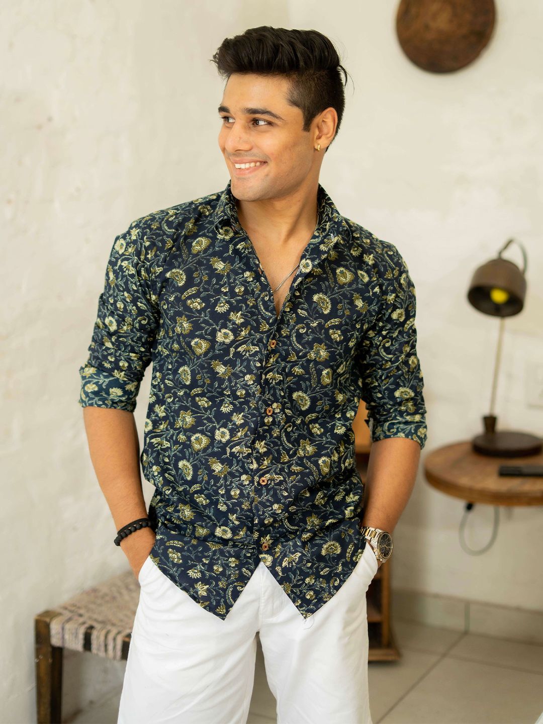 Shasak Men Classic Floral Printed Casual Shirt-picture-14