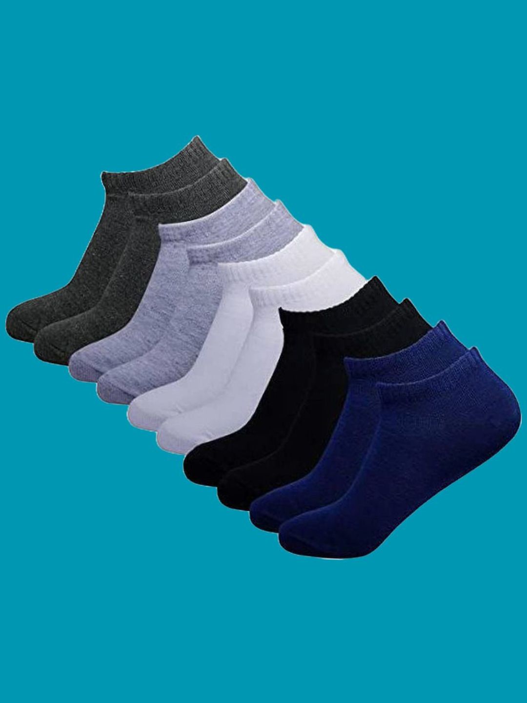 MJE Men Pack Of 5 Cotton Ankle Length Socks-picture-19