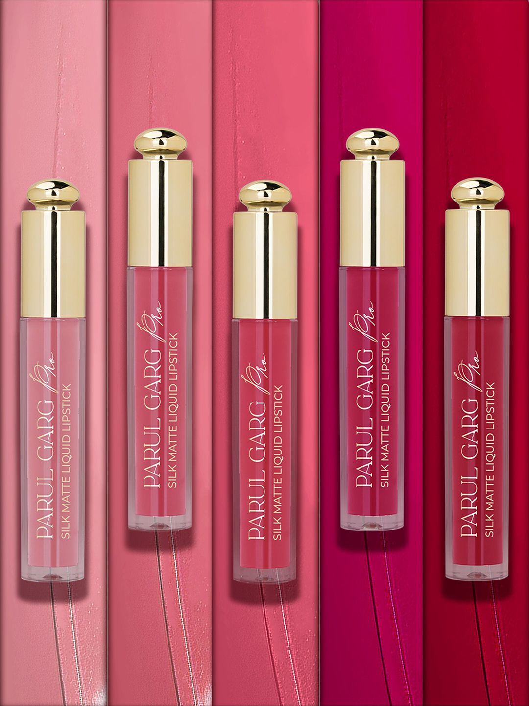 Parul Garg Set Of 5 Silk Matte Velvet Long Wear Liquid Lipstick - 3 ml Each-picture-24