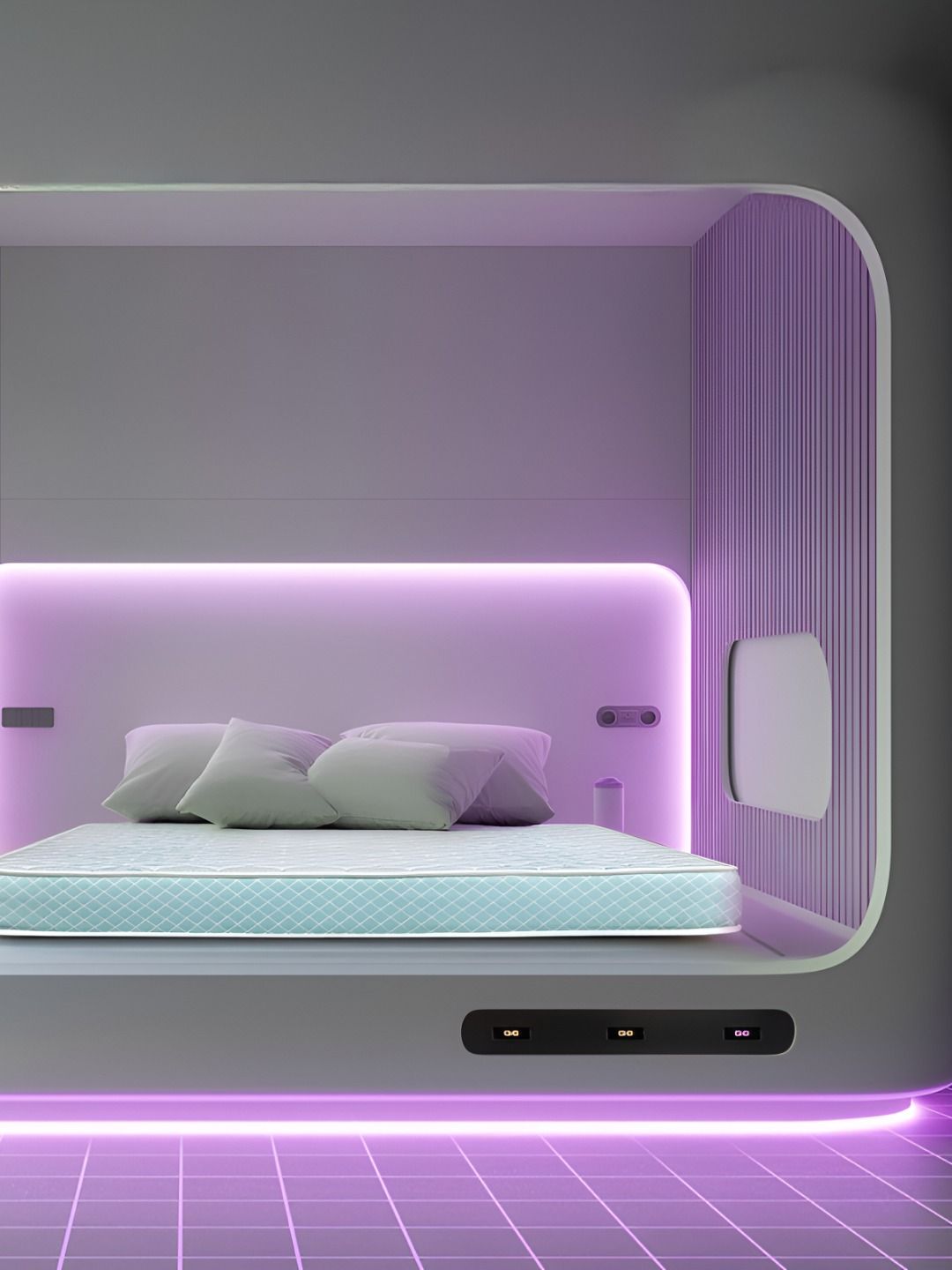 Sleepwell White & Blue Europedic Pro Grid Single Mattress-picture-26