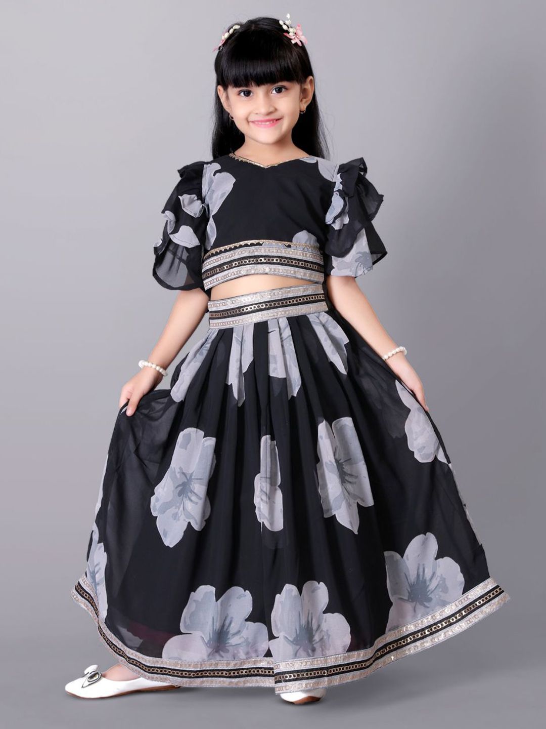 satyamfab Girls Printed Ready to Wear Lehenga &-picture-22