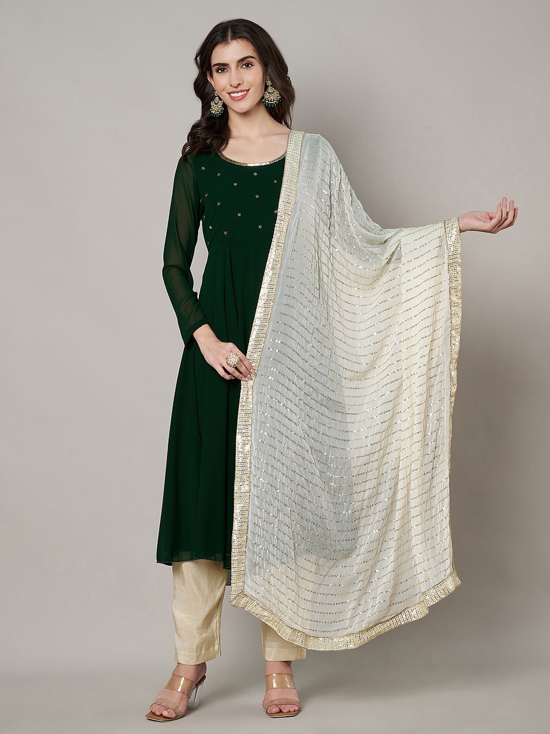 MUFFLY Striped Gotta Patti Chinon Dupatta-picture-26