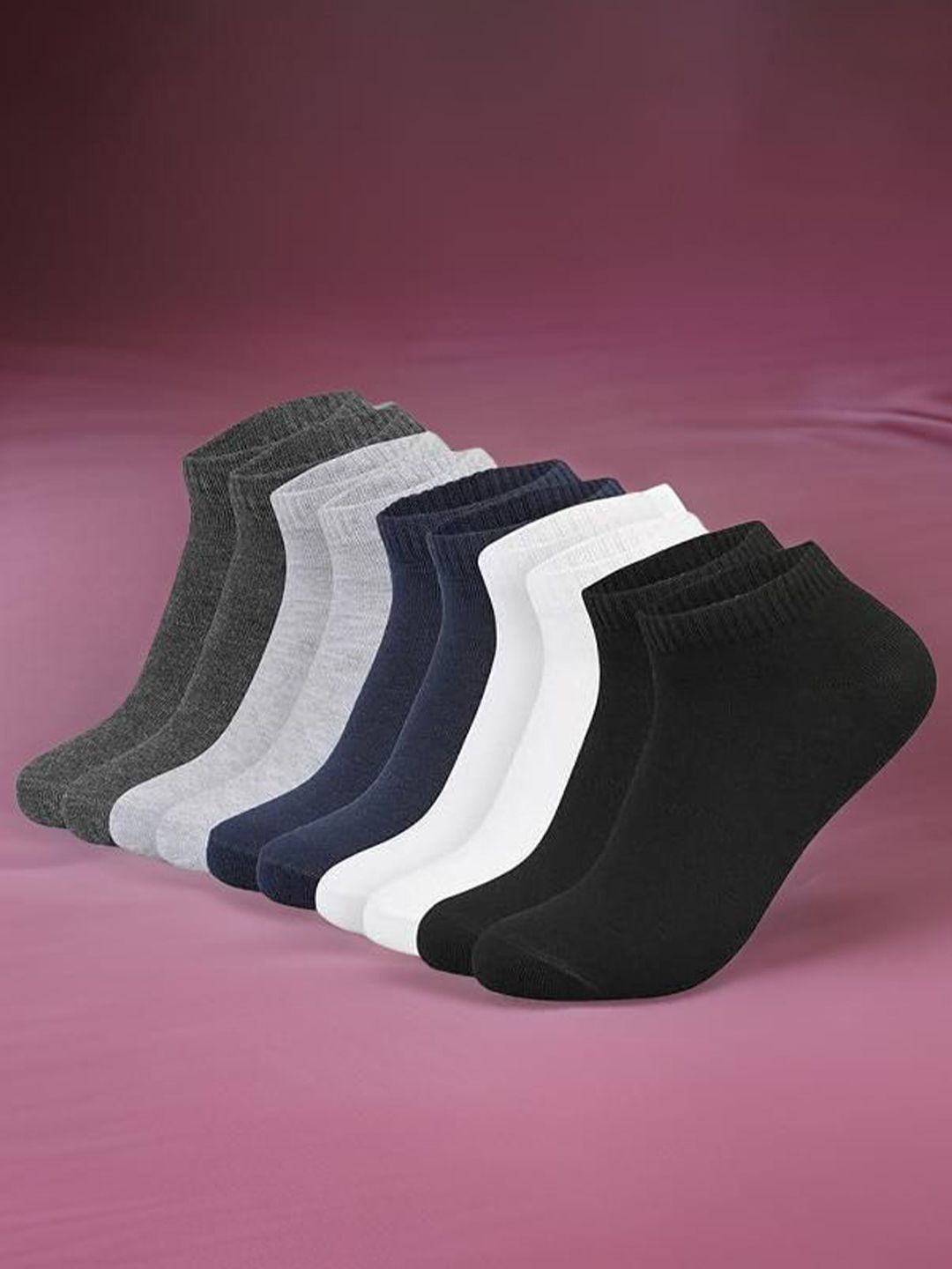 MJE Men Pack Of 5 Cotton Ankle Length Socks-picture-38