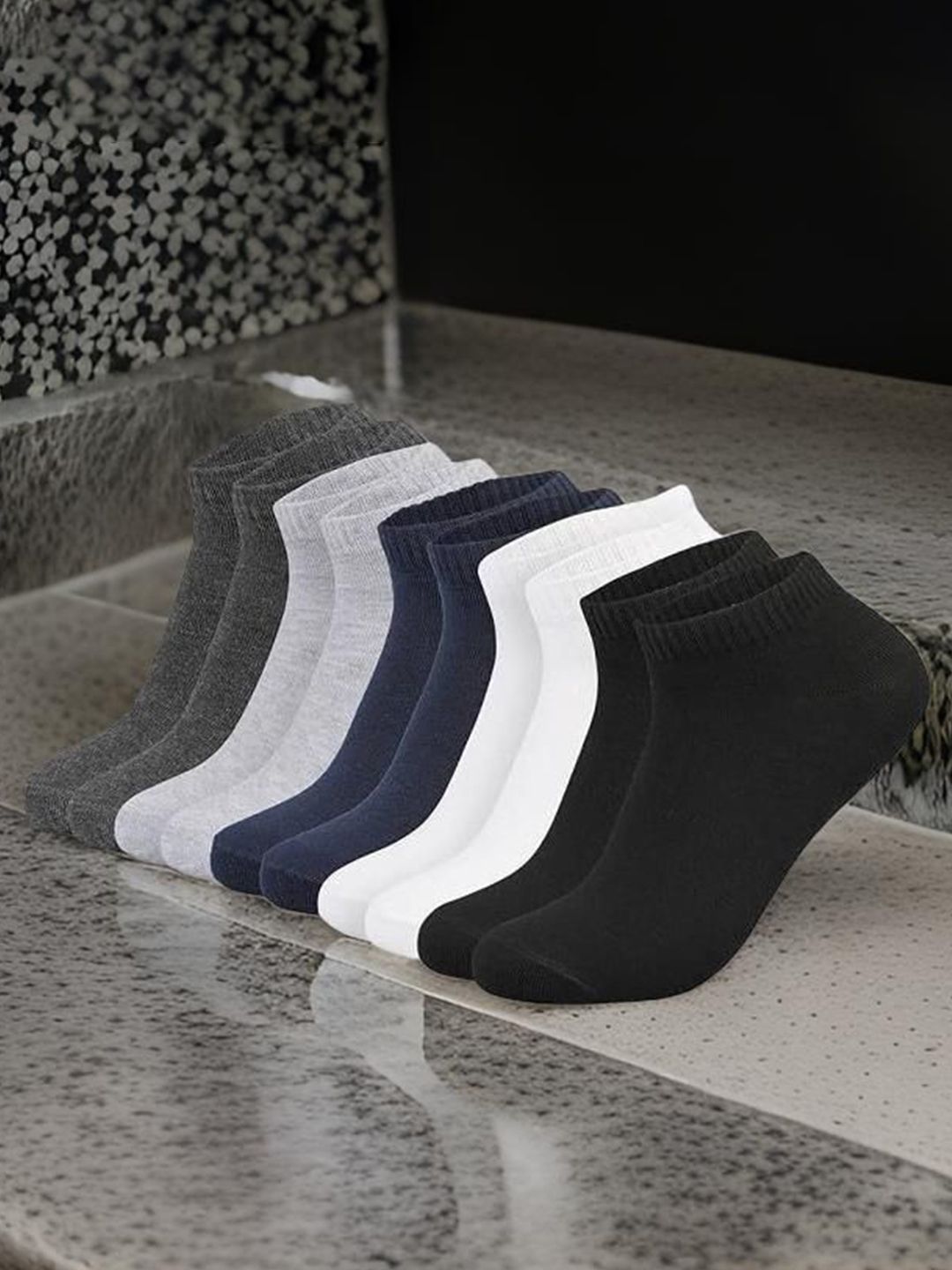 MJE Men Pack Of 5 Cotton Ankle Length Socks-picture-15
