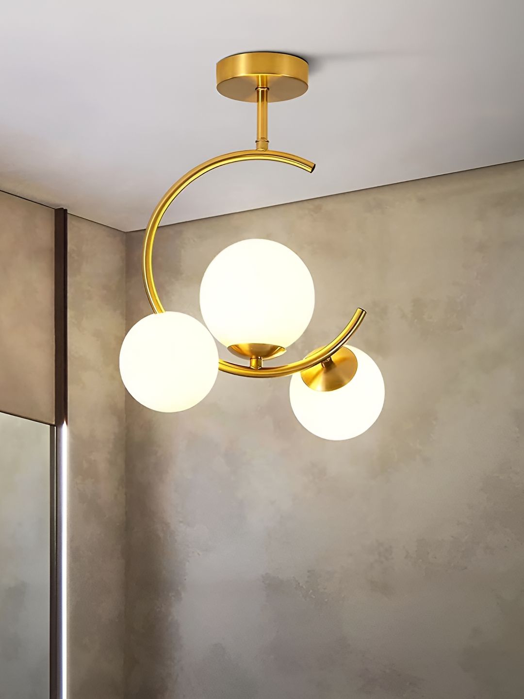 Decorcity Gold-Toned & White Ceiling Lamp-image-41