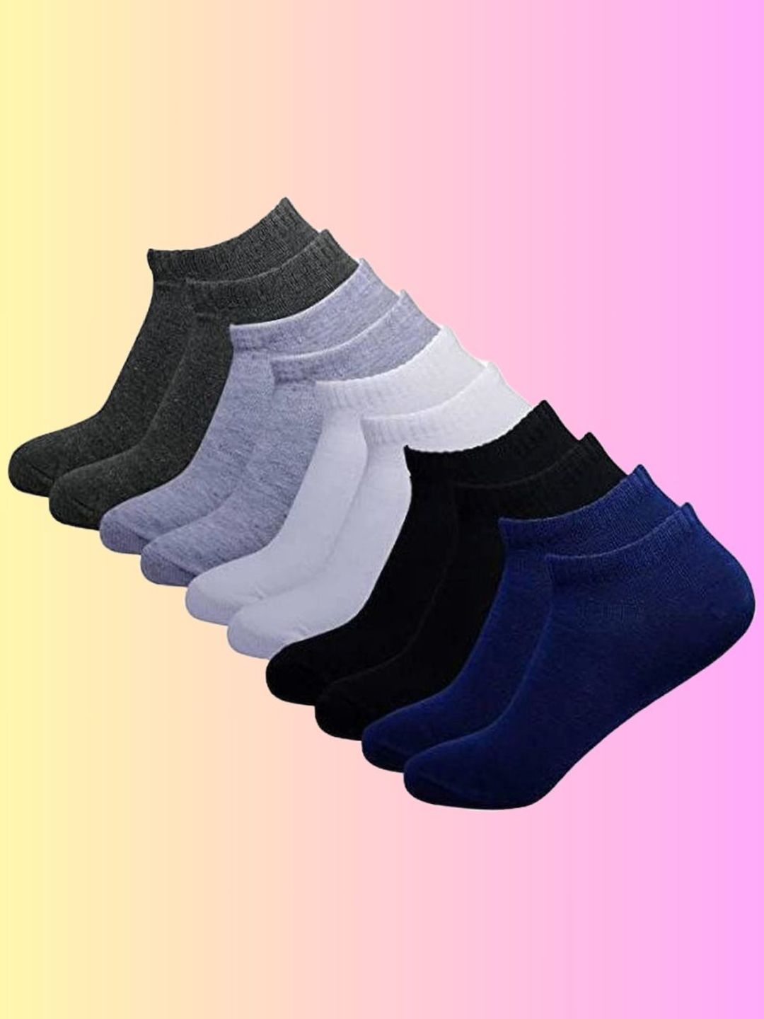 MJE Men Pack Of 5 Cotton Ankle-Length Socks-picture-20