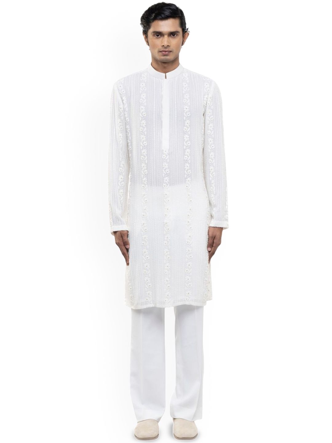 SDS By Kushal Shah Men Floral Embroidered Kurta with Trousers-picture-47